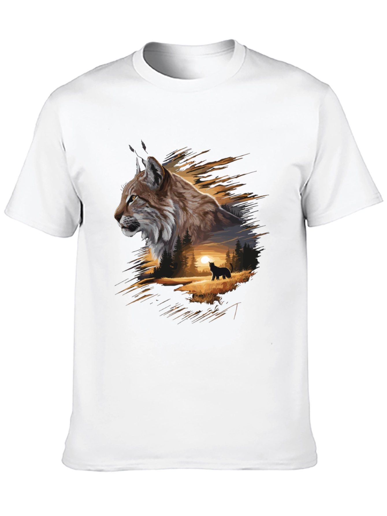 Lynx Forest T-Shirt: Nature-Inspired Graphic Tee