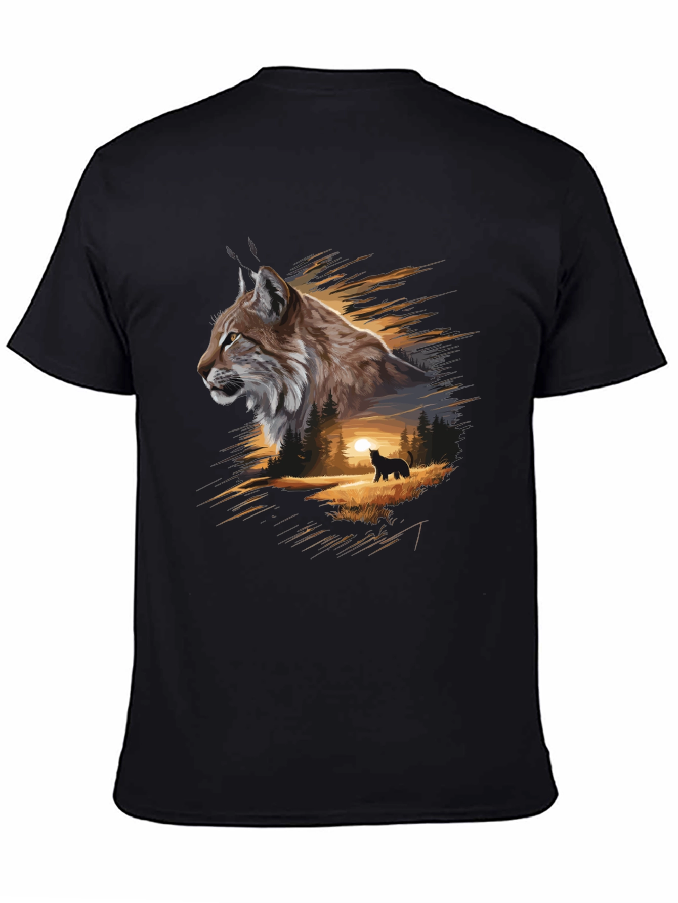 Lynx Forest T-Shirt: Nature-Inspired Graphic Tee