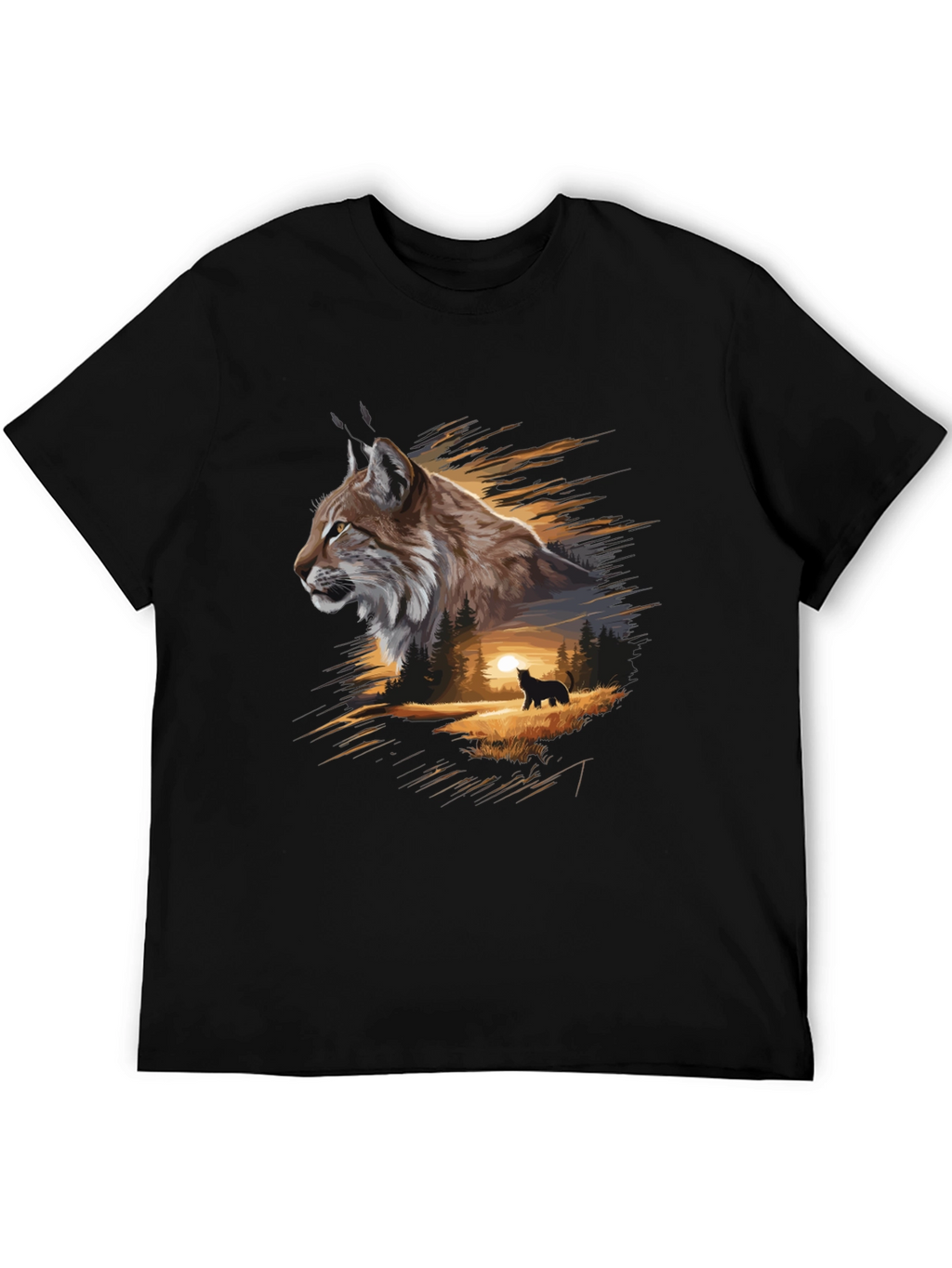 Lynx Forest T-Shirt: Nature-Inspired Graphic Tee