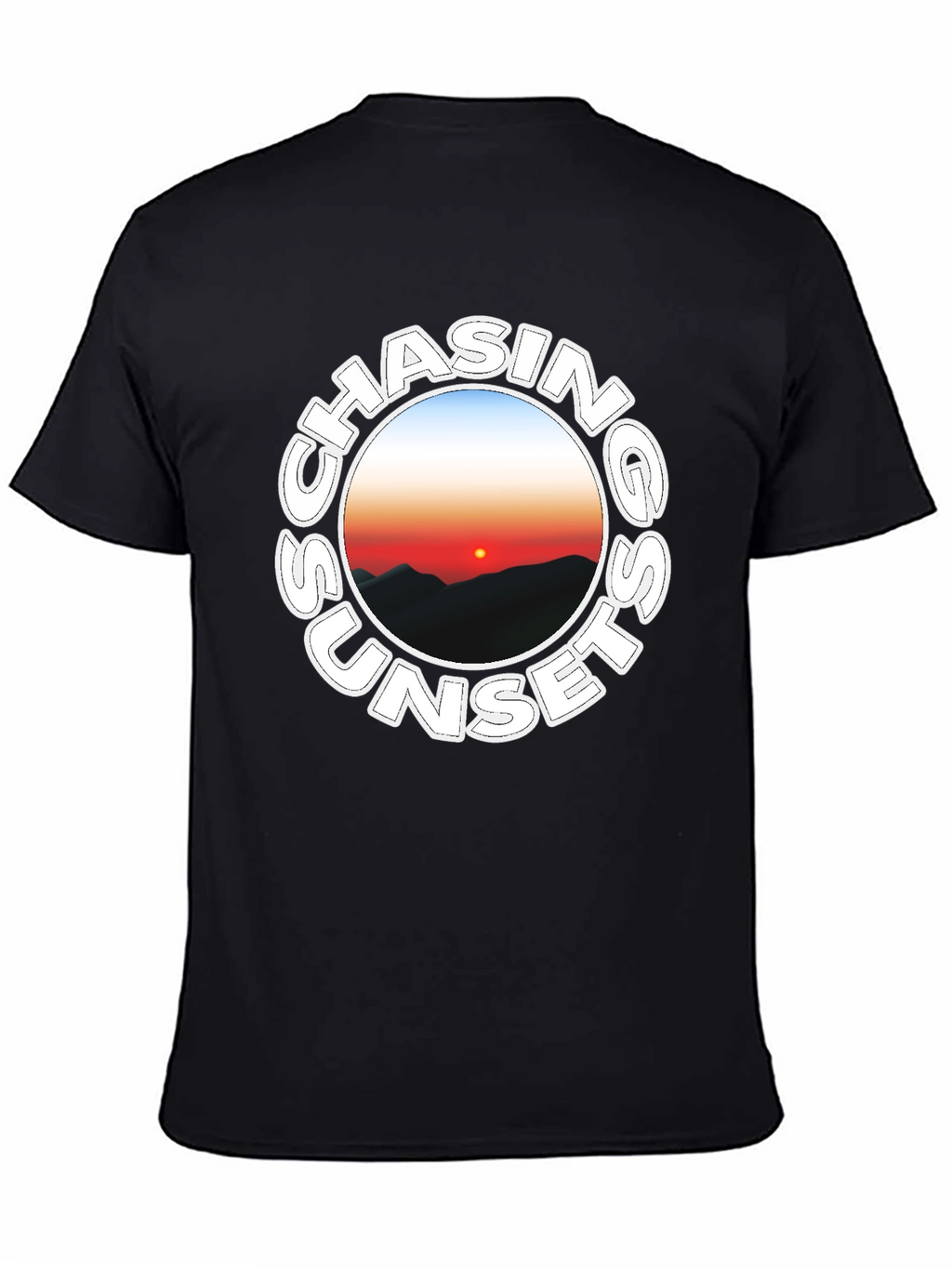 Chasing Sunsets Black Graphic Tee