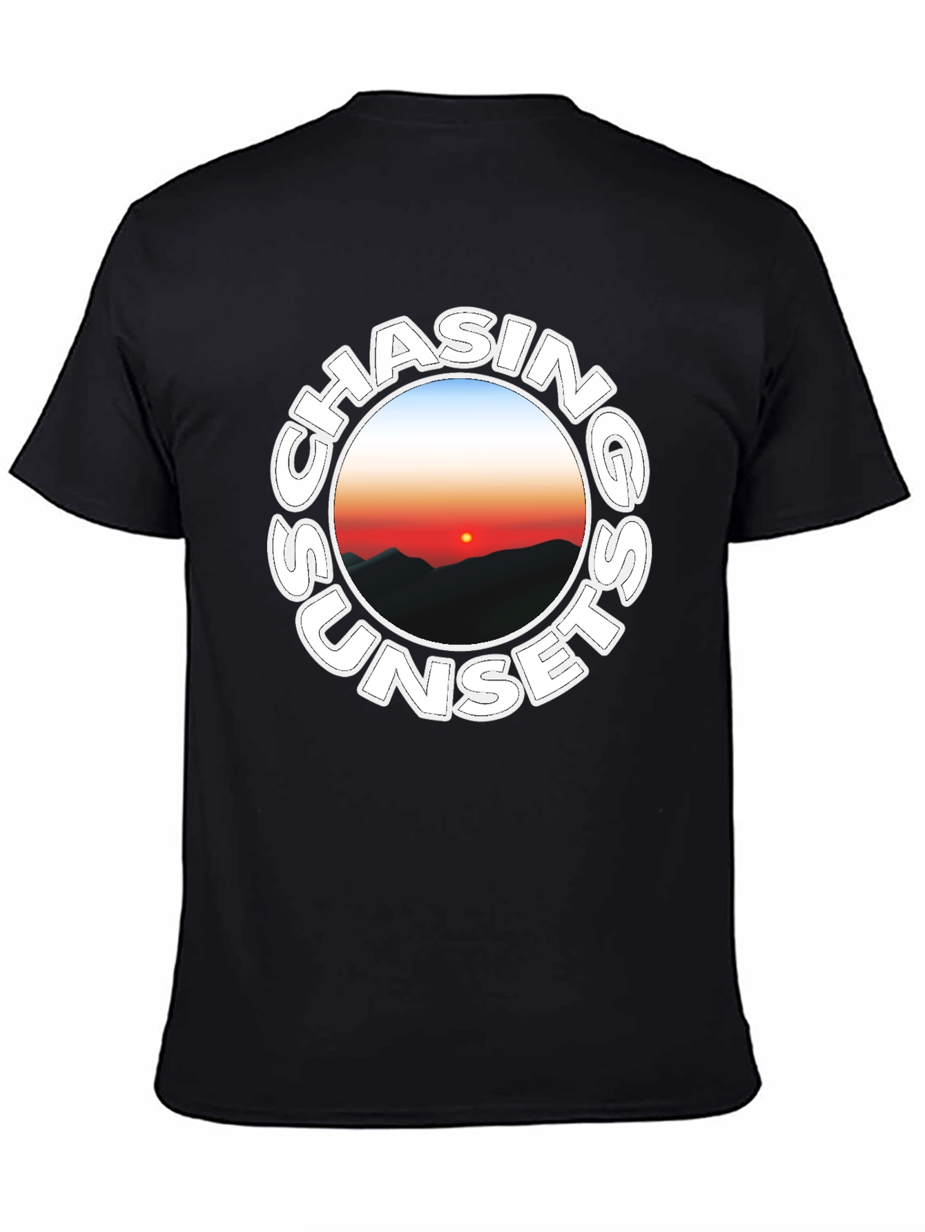 Chasing Sunsets Black Graphic Tee