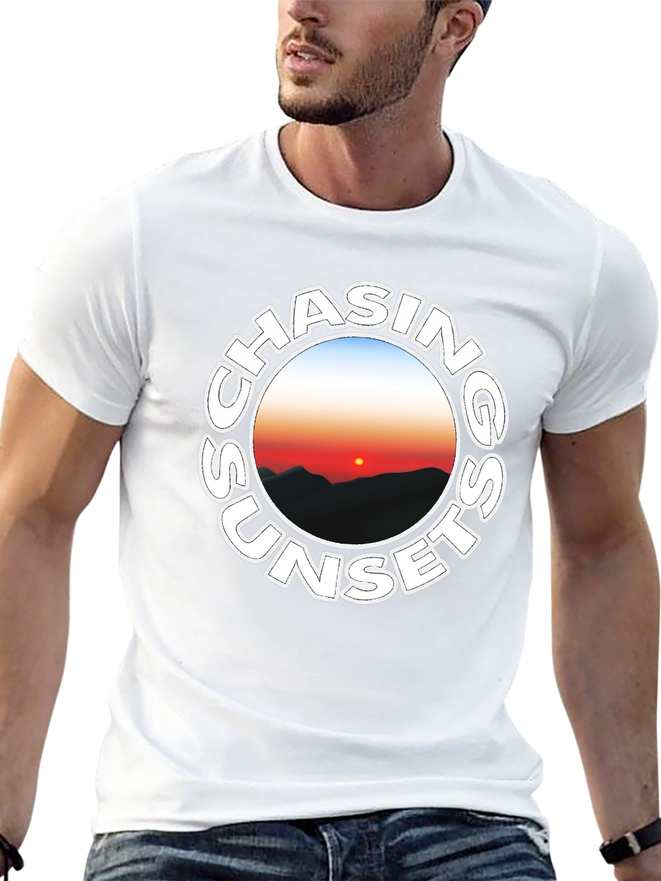 Chasing Sunsets Black Graphic Tee