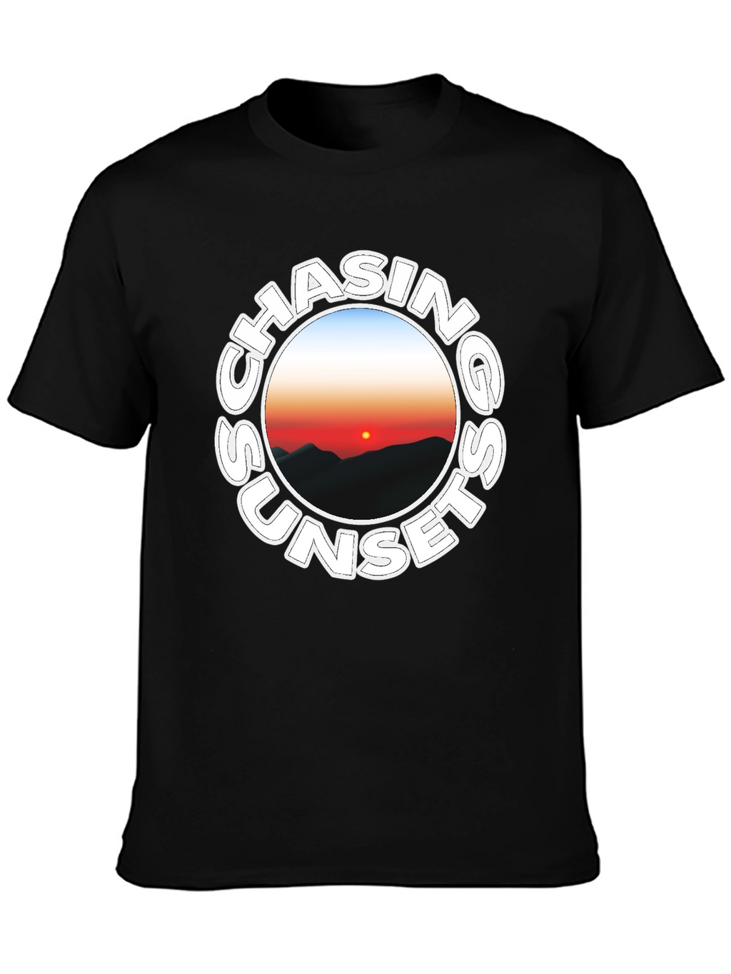 Chasing Sunsets Black Graphic Tee