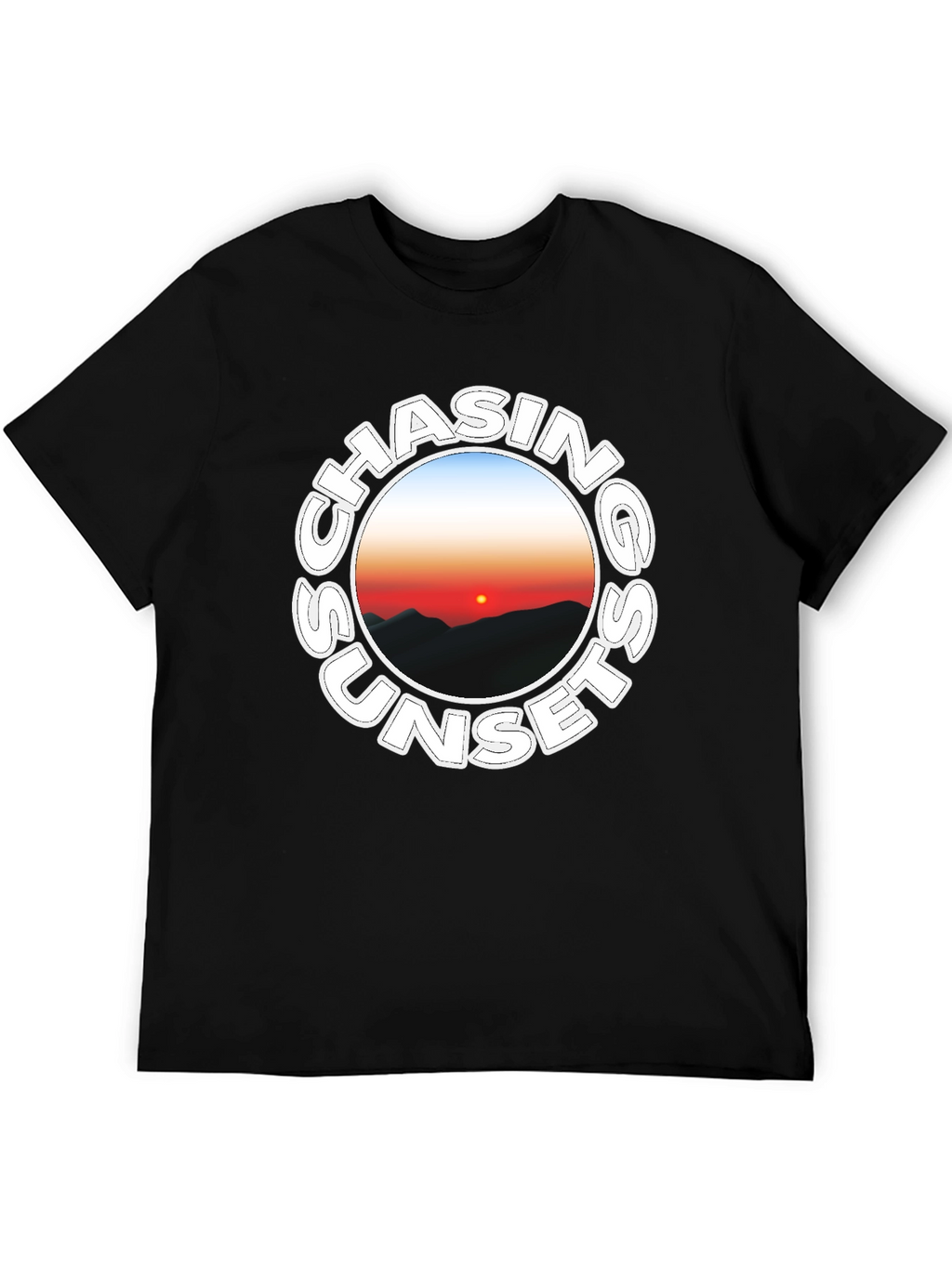Chasing Sunsets Black Graphic Tee