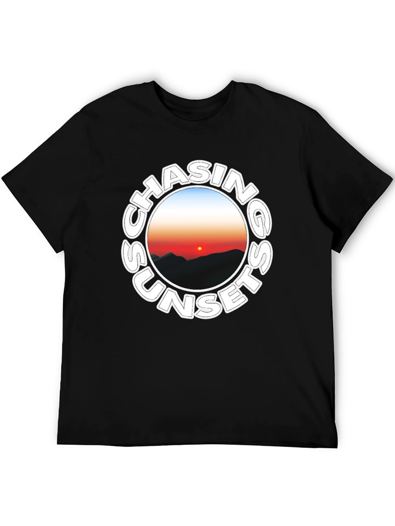 Chasing Sunsets Black Graphic Tee