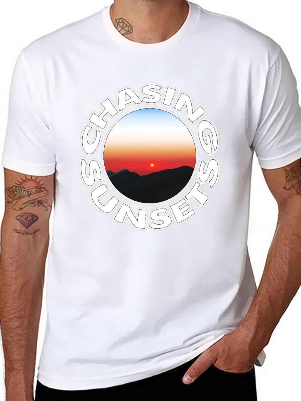 Chasing Sunsets Black Graphic Tee