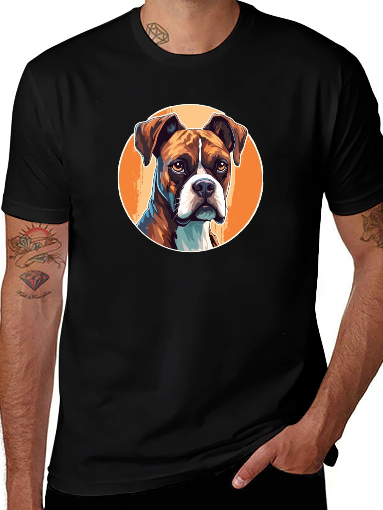 Boxer Dog Graphic T-Shirt - Stylish Pet Lover Tee