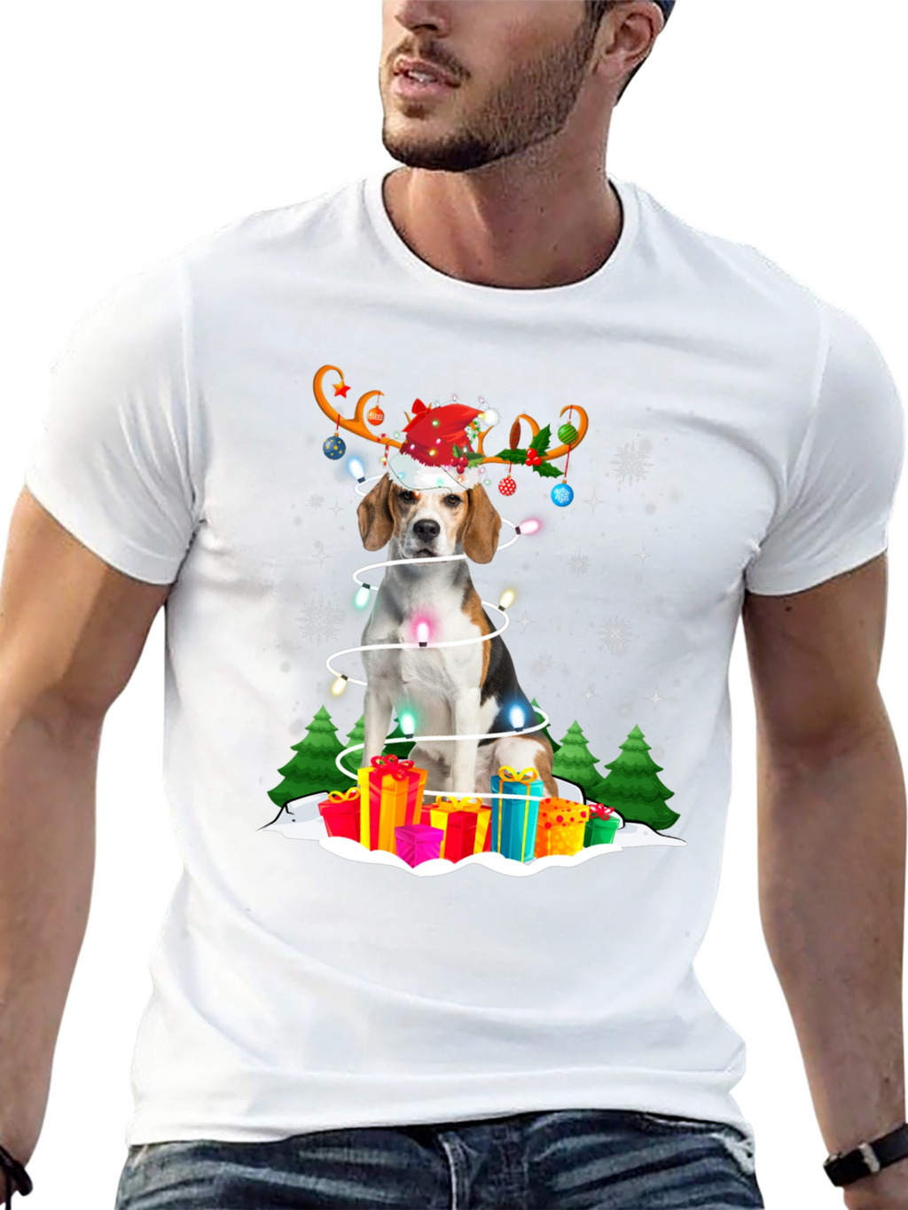 Festive Dog Christmas T-Shirt