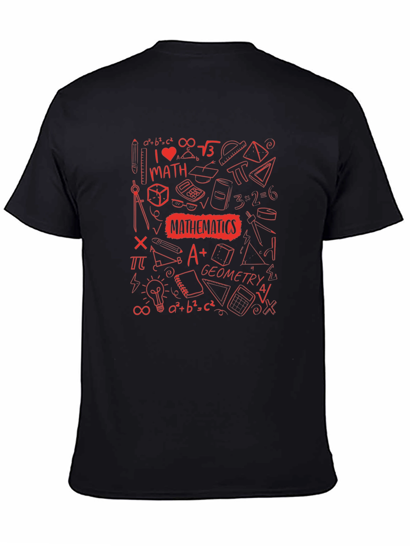 Math Lover Tee - Red Math Symbol Graphic Print T-Shirt