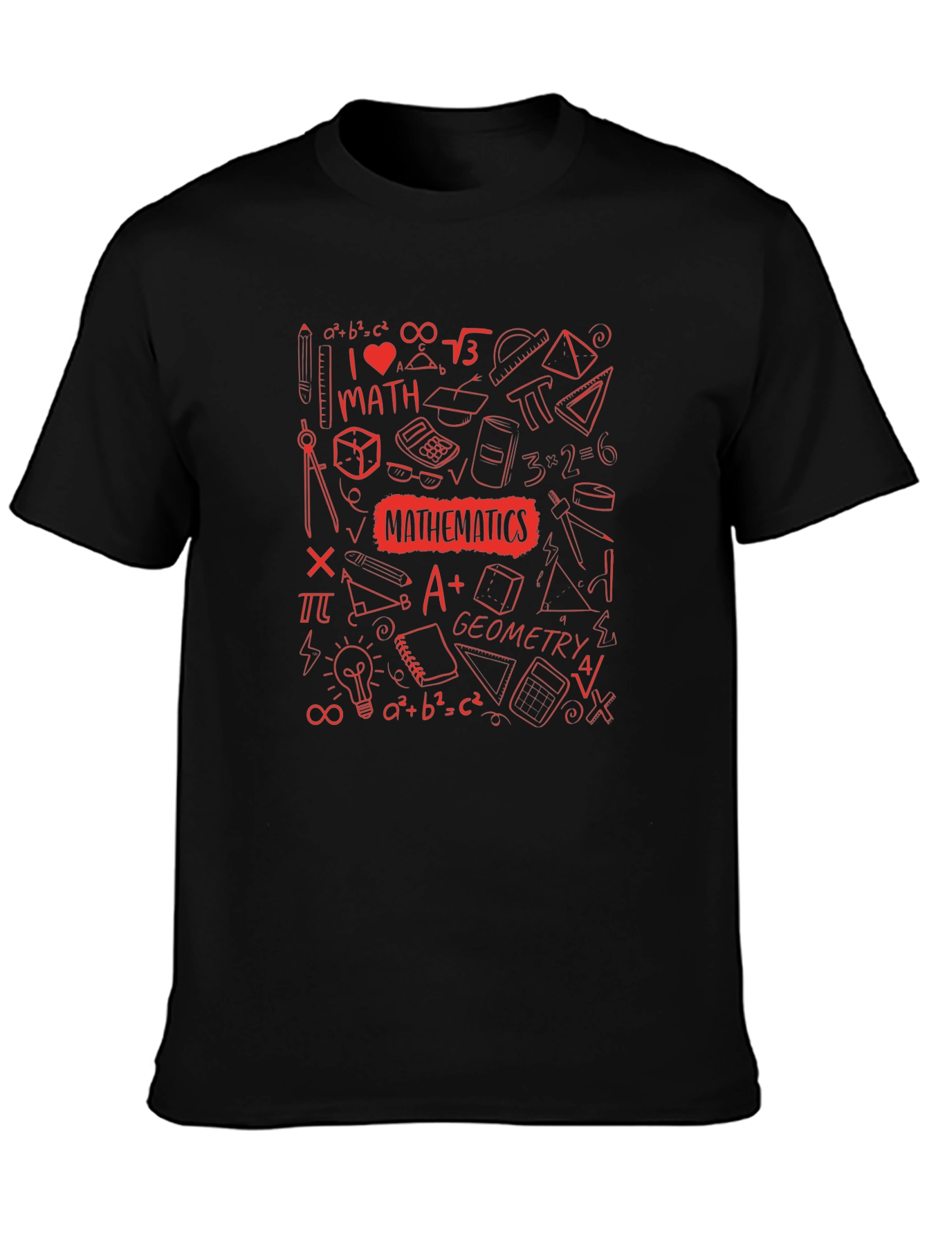 Math Lover Tee - Red Math Symbol Graphic Print T-Shirt