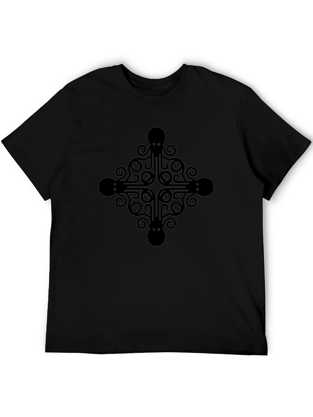 Octopus Cross Graphic Tee - Black