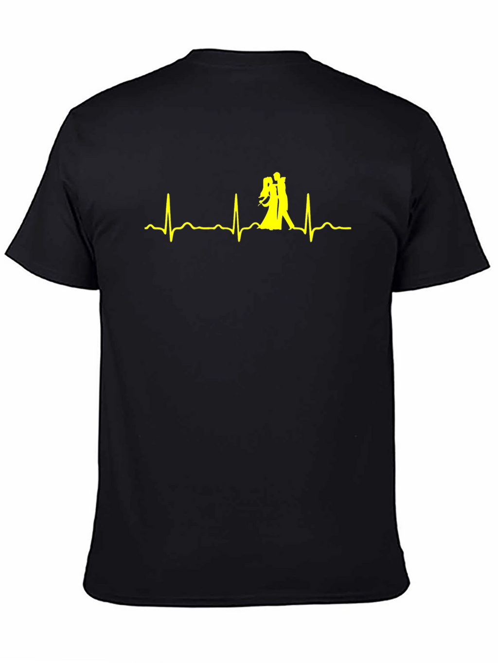 Dancing Heartbeat Graphic Tee - Black Cotton