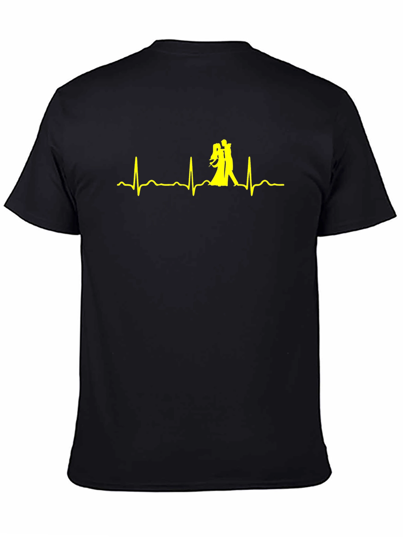 Dancing Heartbeat Graphic Tee - Black Cotton