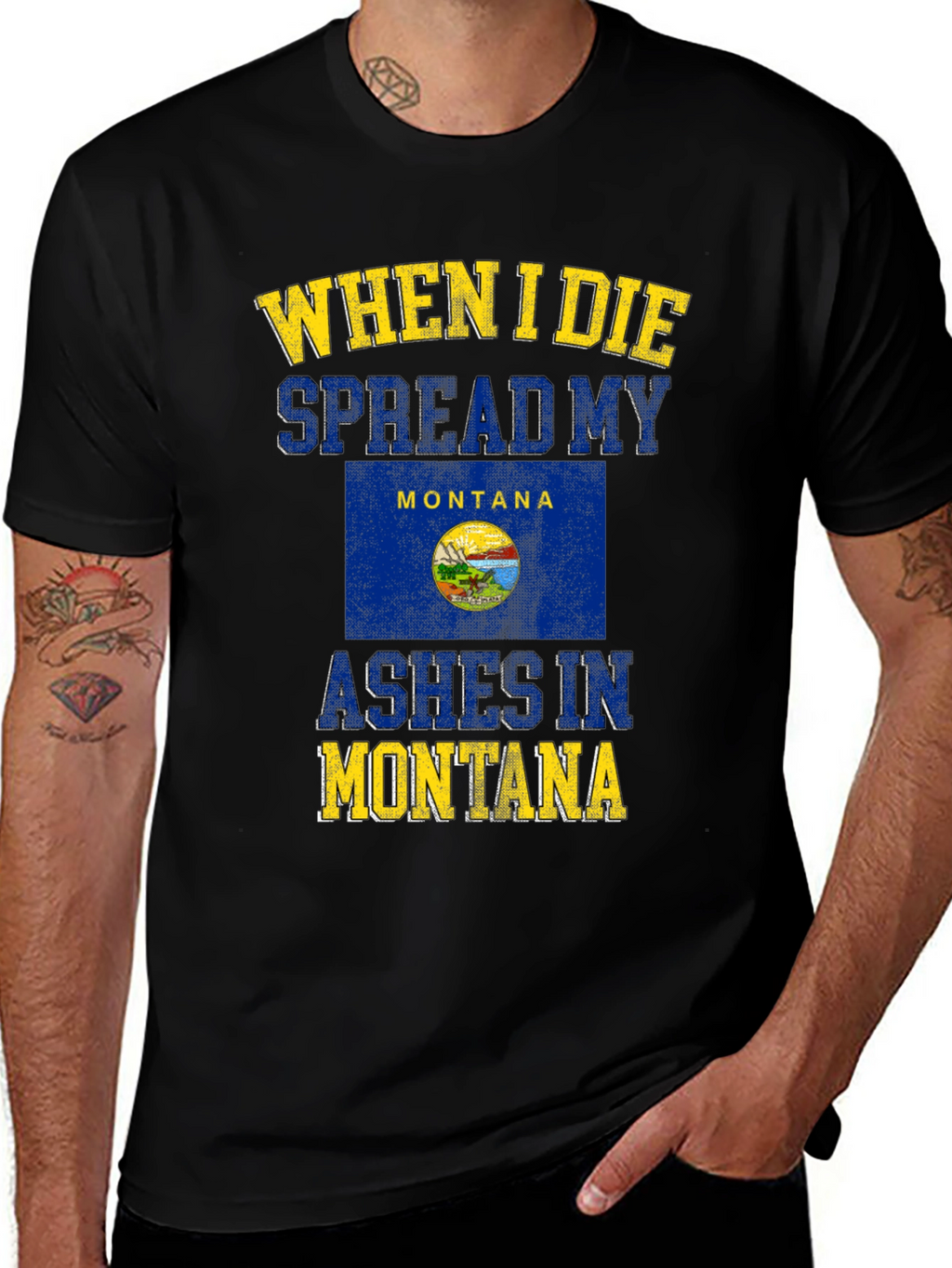 Montana Ashes Mens Graphic T-Shirt