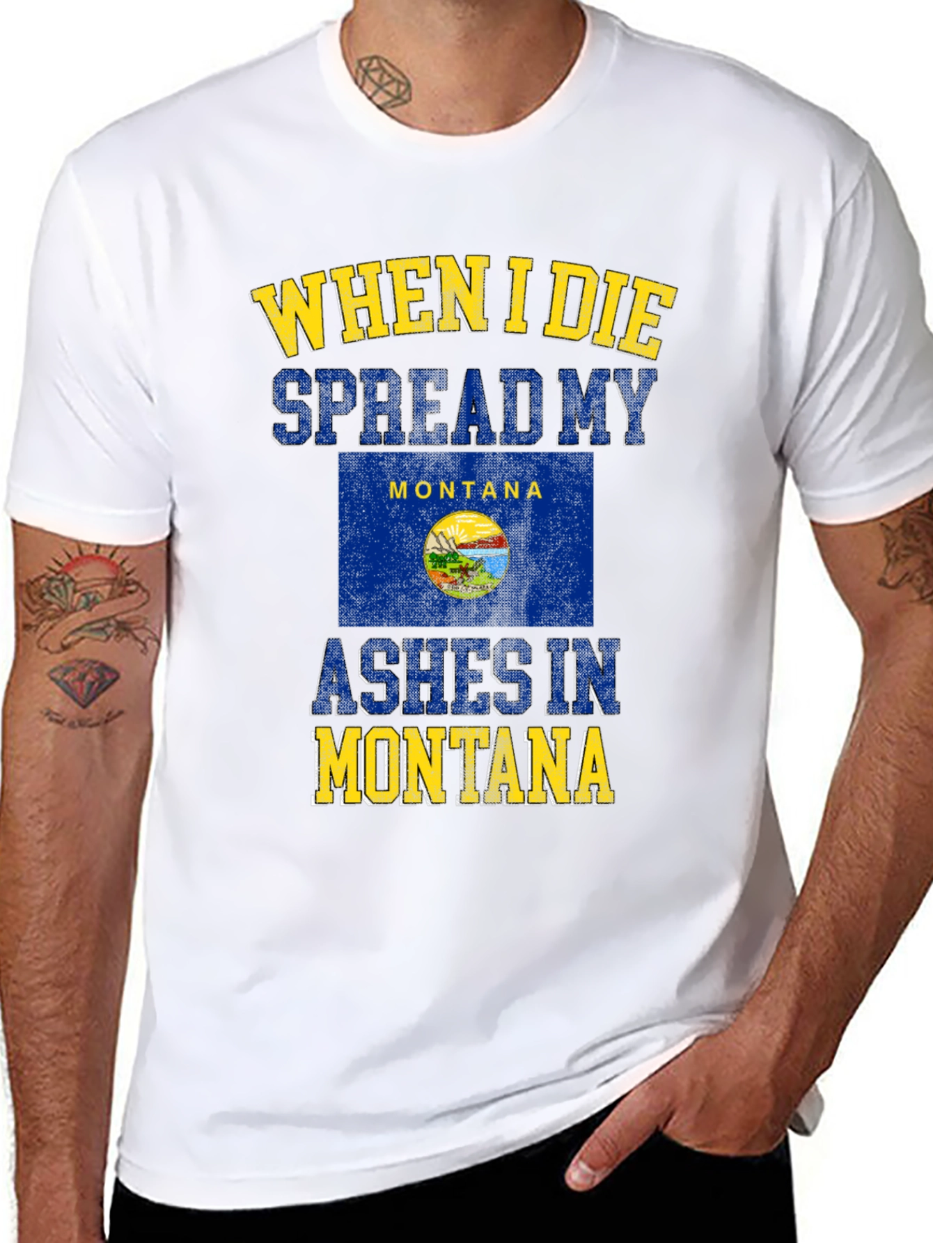 Montana Ashes Mens Graphic T-Shirt