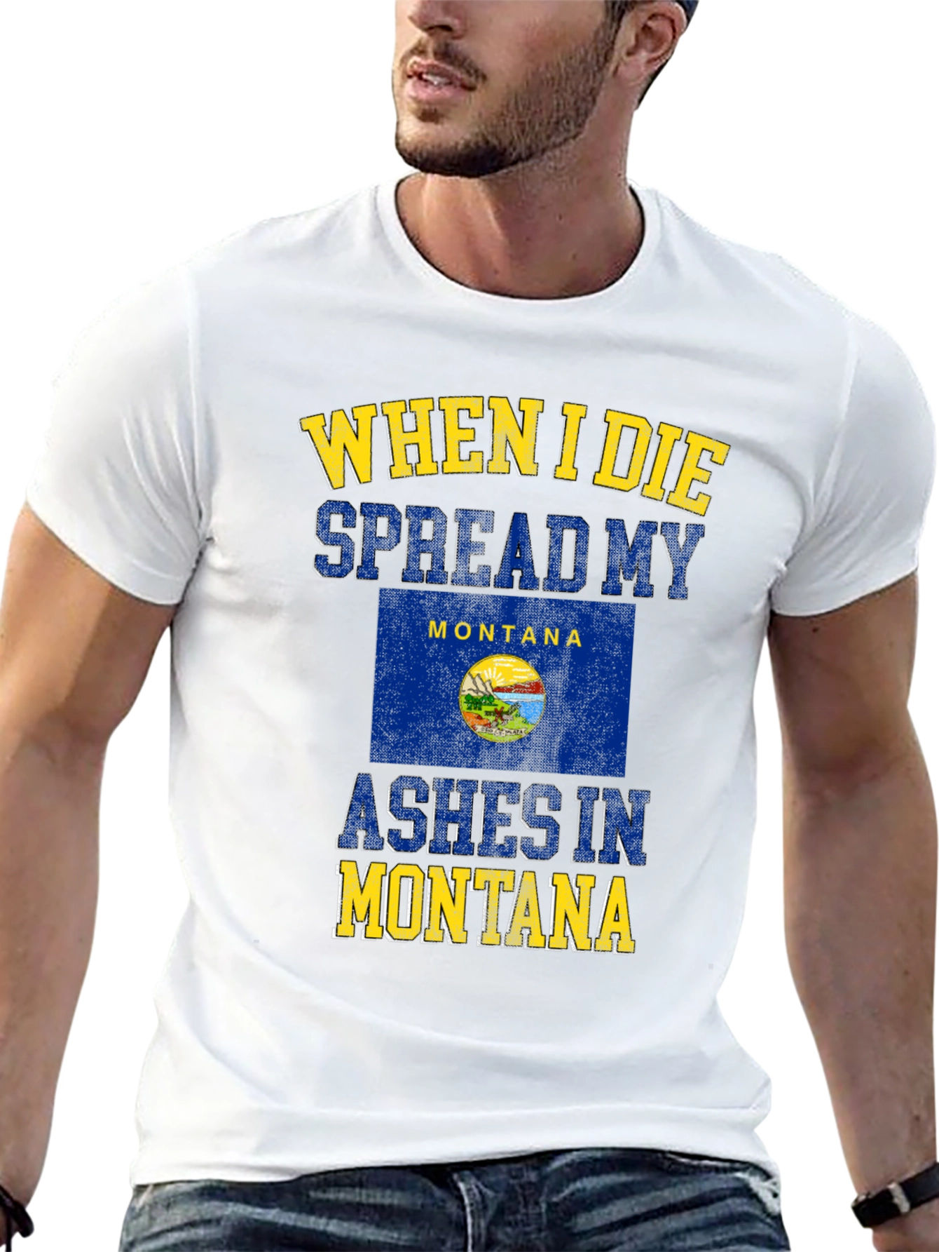 Montana Ashes Mens Graphic T-Shirt