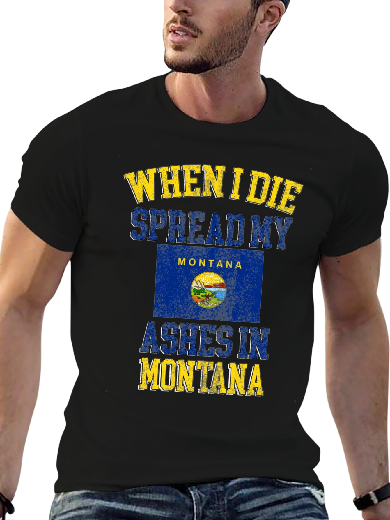 Montana Ashes Mens Graphic T-Shirt