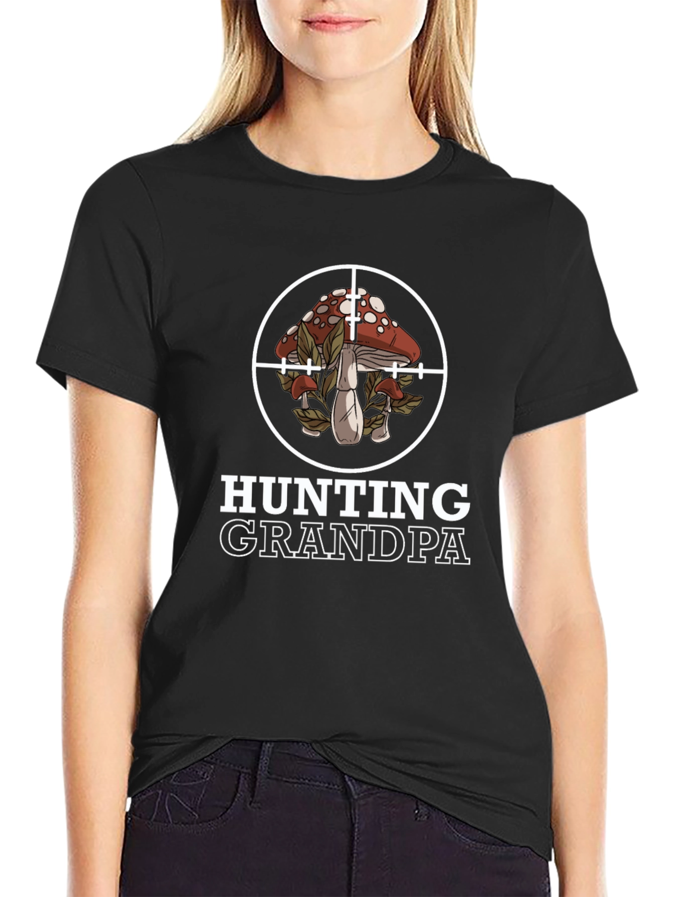 Hunting Grandpa Mushroom Target T-Shirt