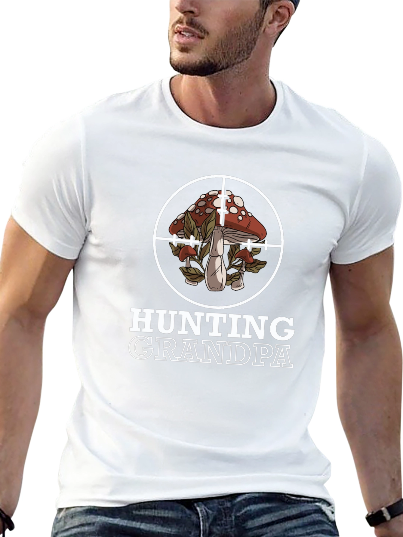 Hunting Grandpa Mushroom Target T-Shirt