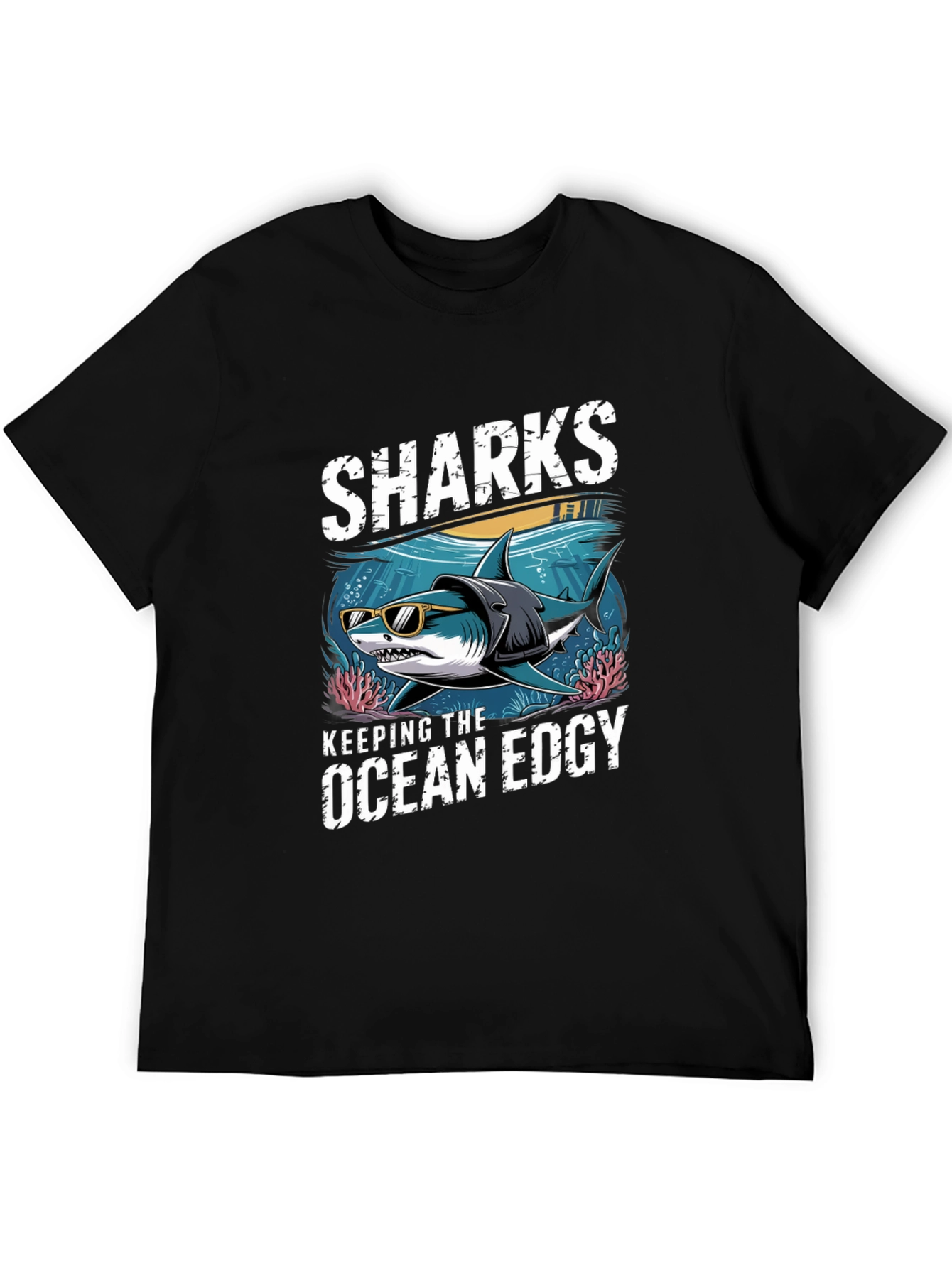 Edgy Shark Graphic Tee - Keeping the Ocean Edgy