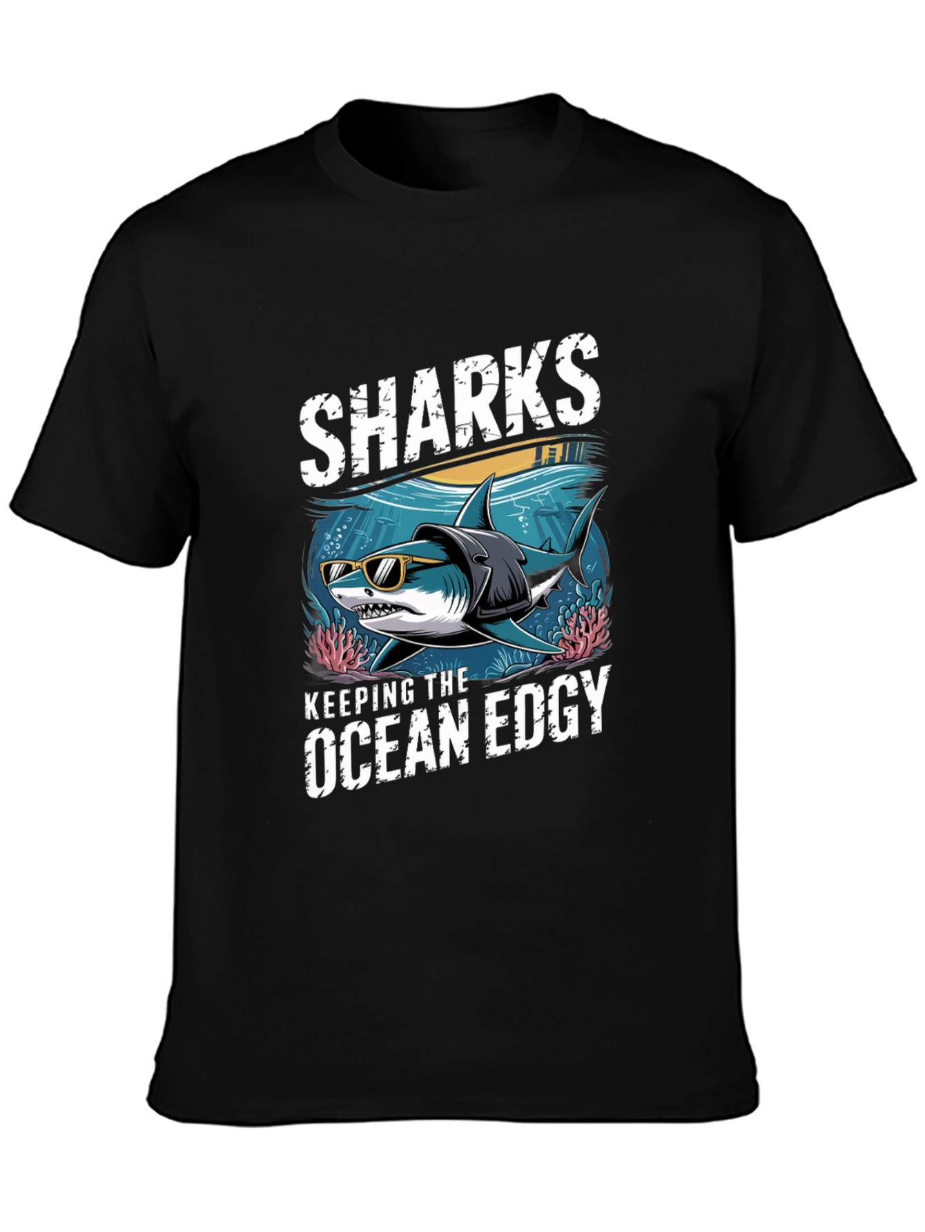 Edgy Shark Graphic Tee - Keeping the Ocean Edgy
