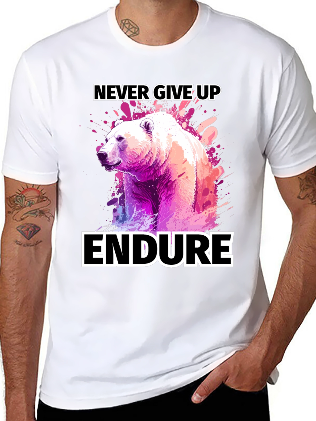Never Give Up Endure Bear T-Shirt