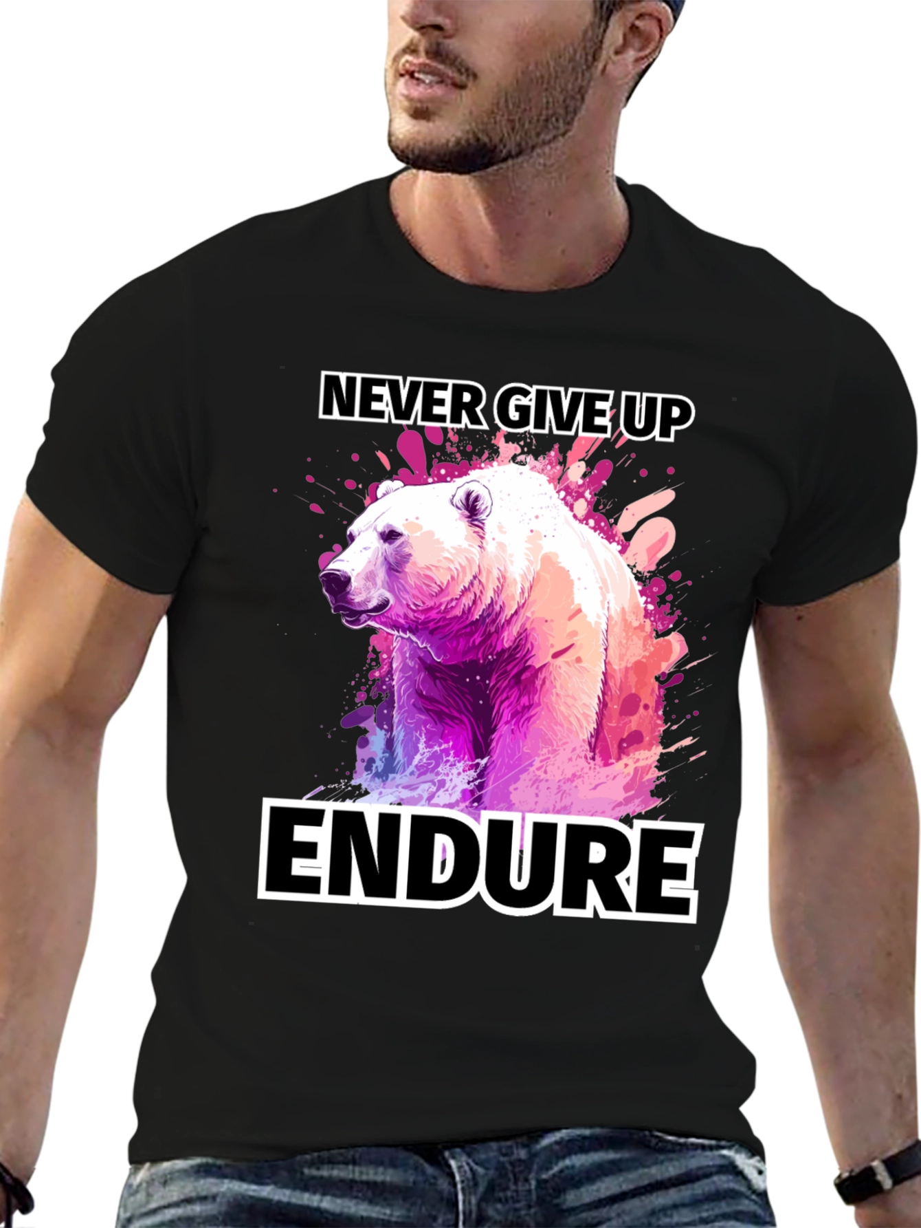 Never Give Up Endure Bear T-Shirt