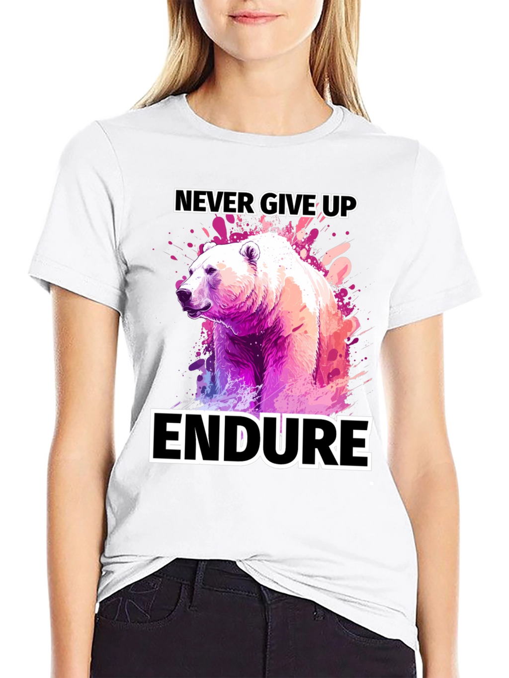 Never Give Up Endure Bear T-Shirt