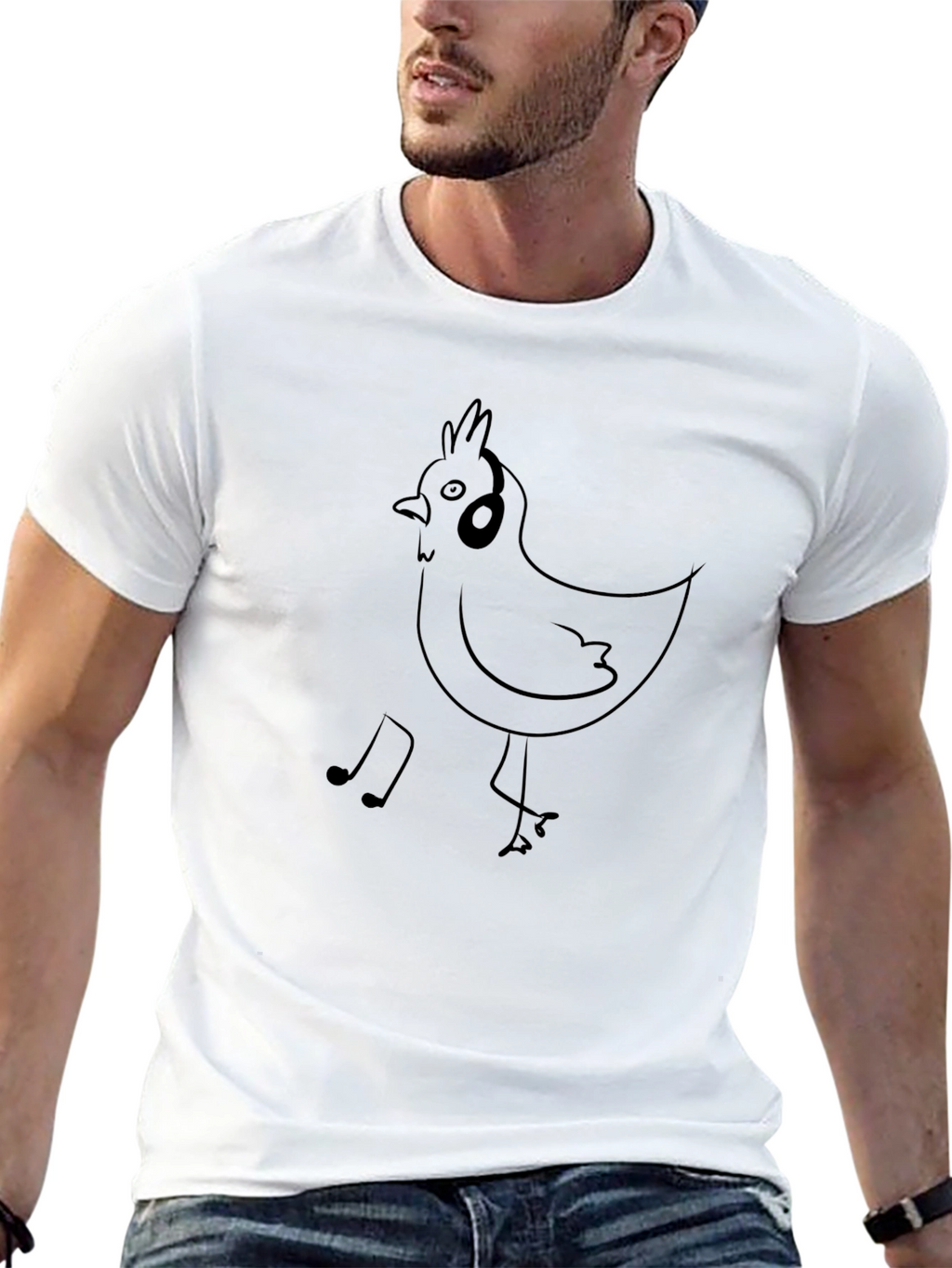 Musical Chicken T-Shirt - Black Graphic Tee