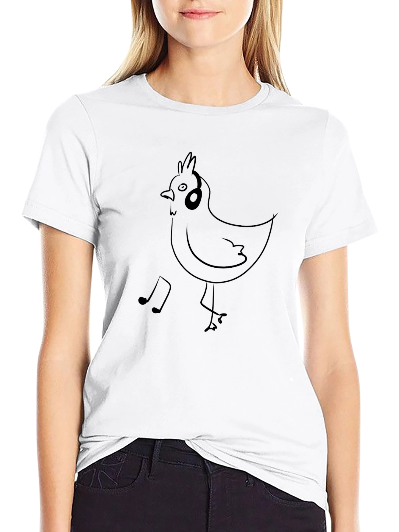 Musical Chicken T-Shirt - Black Graphic Tee