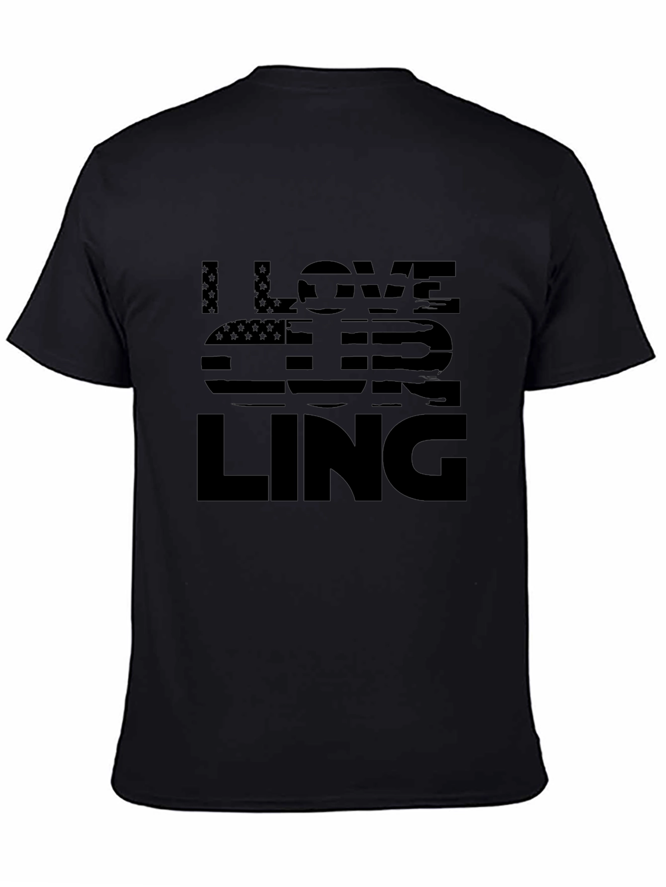 I Love Curling Graphic Tee - USA Flag Design