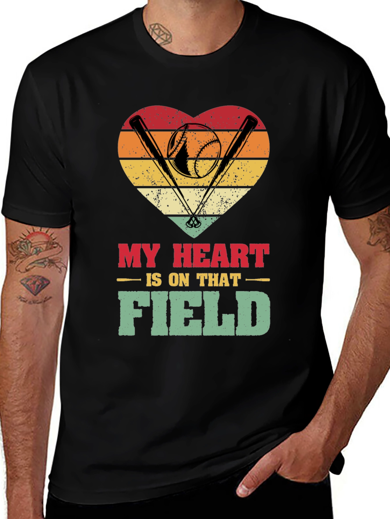 Baseball Heartbeat T-Shirt - My Heart is on That Field