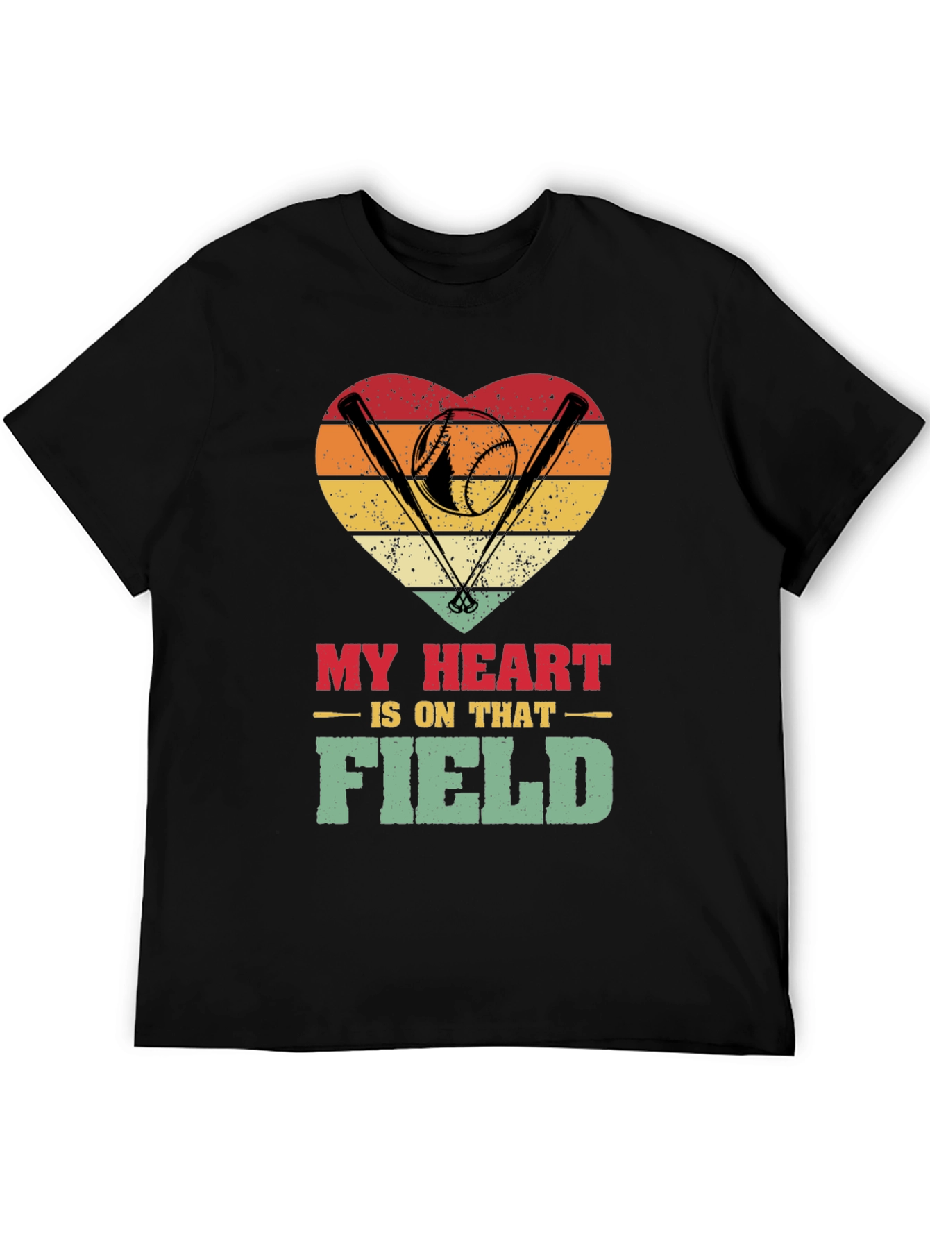 Baseball Heartbeat T-Shirt - My Heart is on That Field