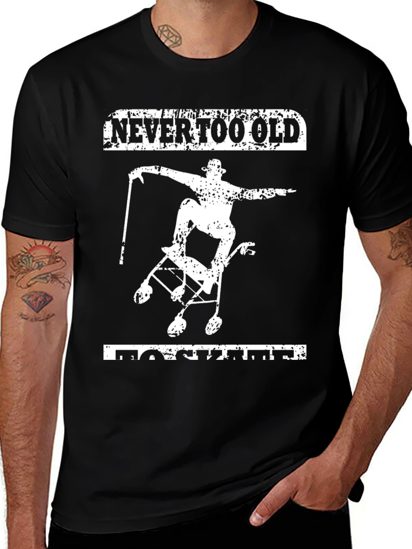 Never Too Old to Skateboard Graphic Tee