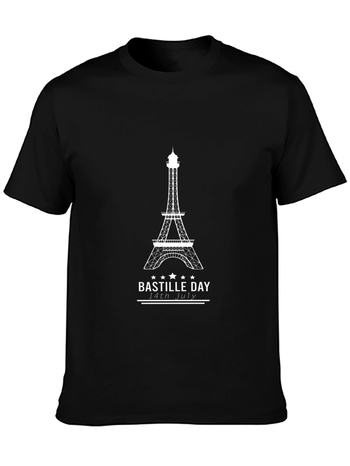 Eiffel Tower Bastille Day Black T-Shirt