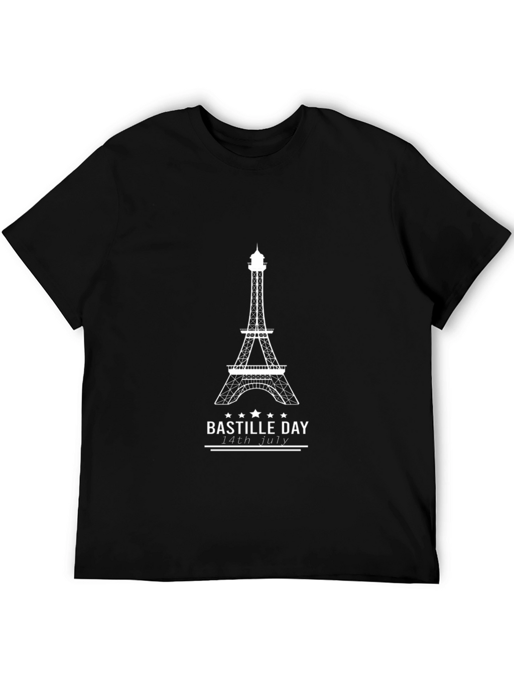 Eiffel Tower Bastille Day Black T-Shirt