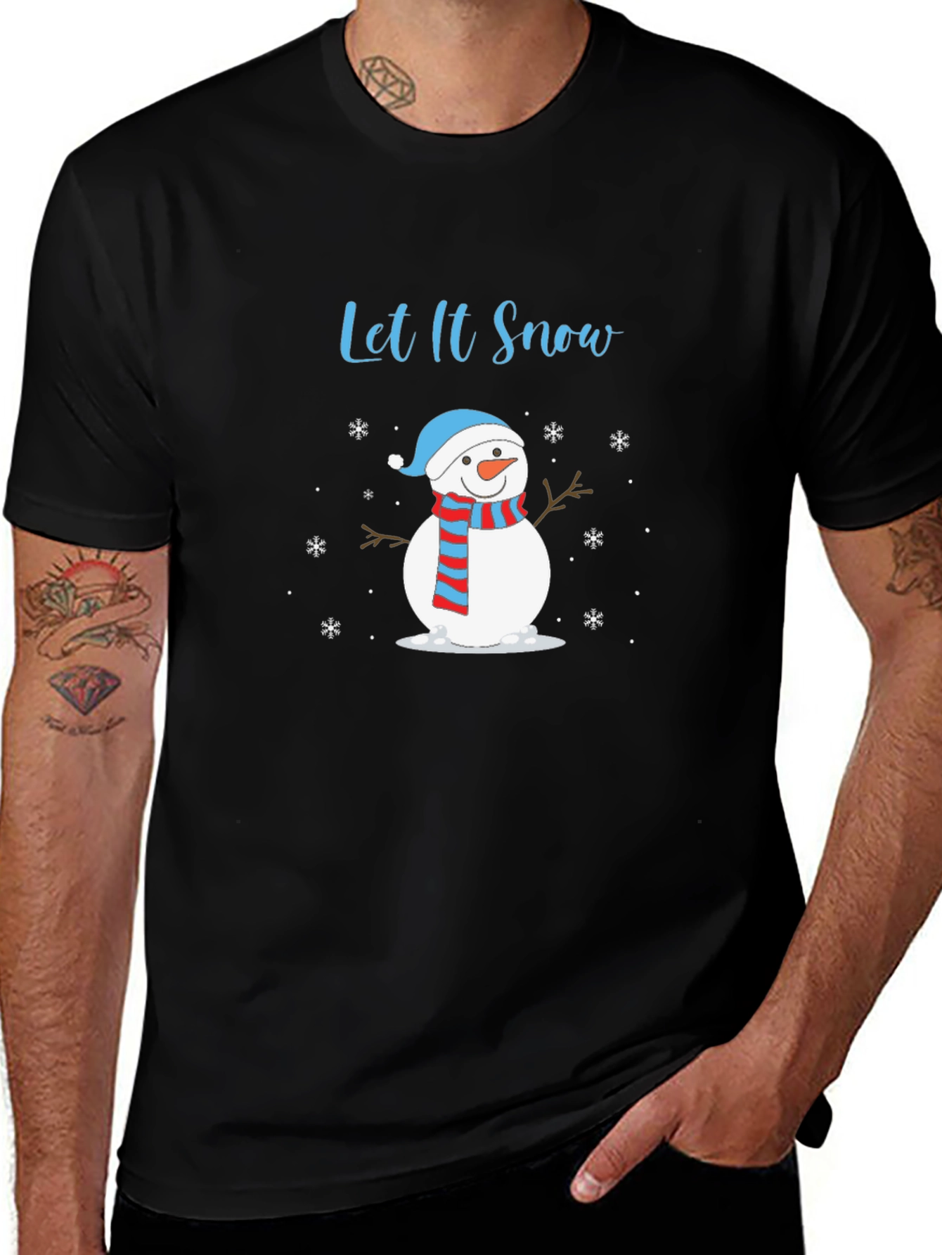 Let It Snow Snowman Graphic Tee - Holiday Style!