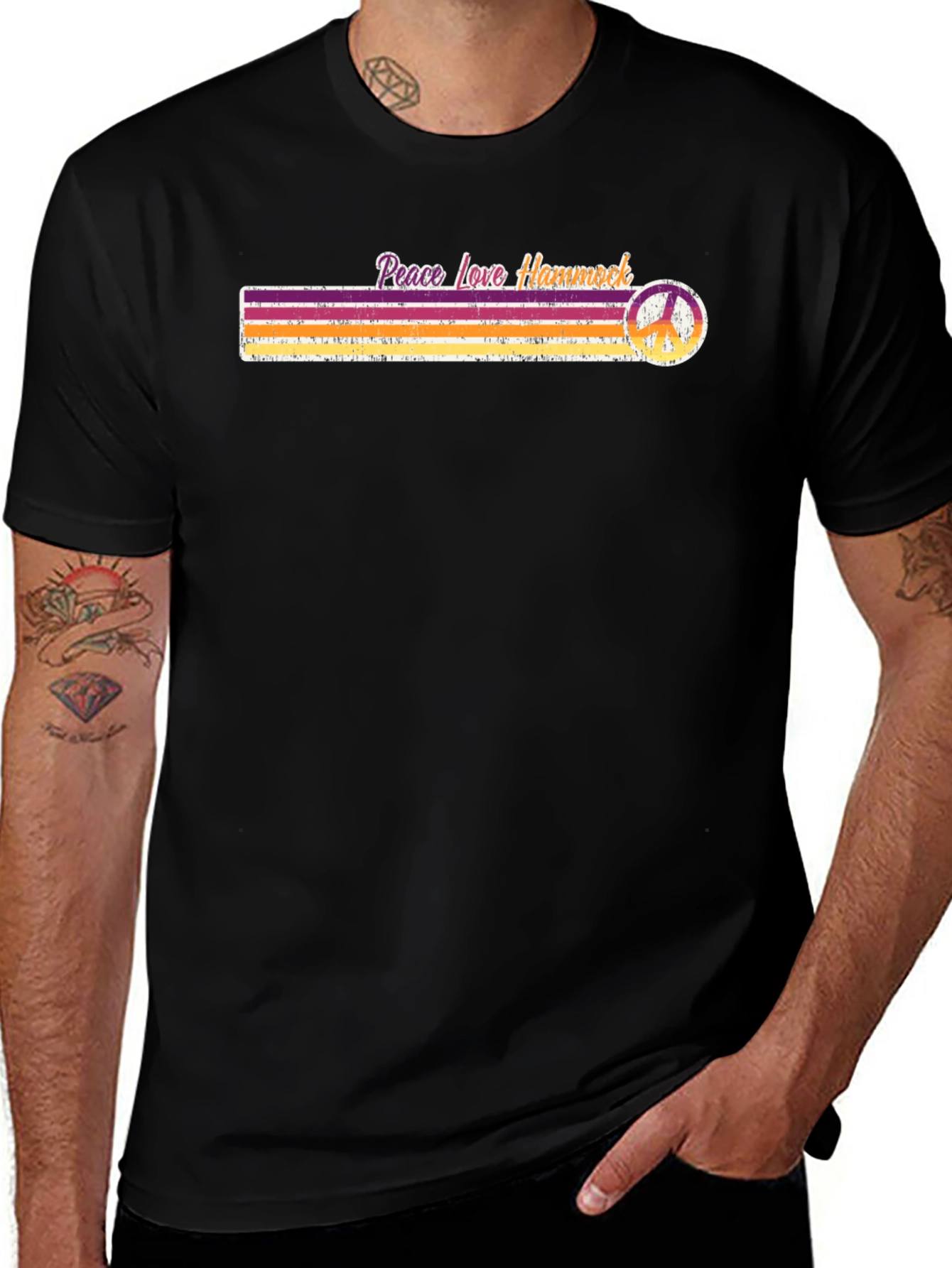 Peace Love Hammock T-Shirt - Retro Style