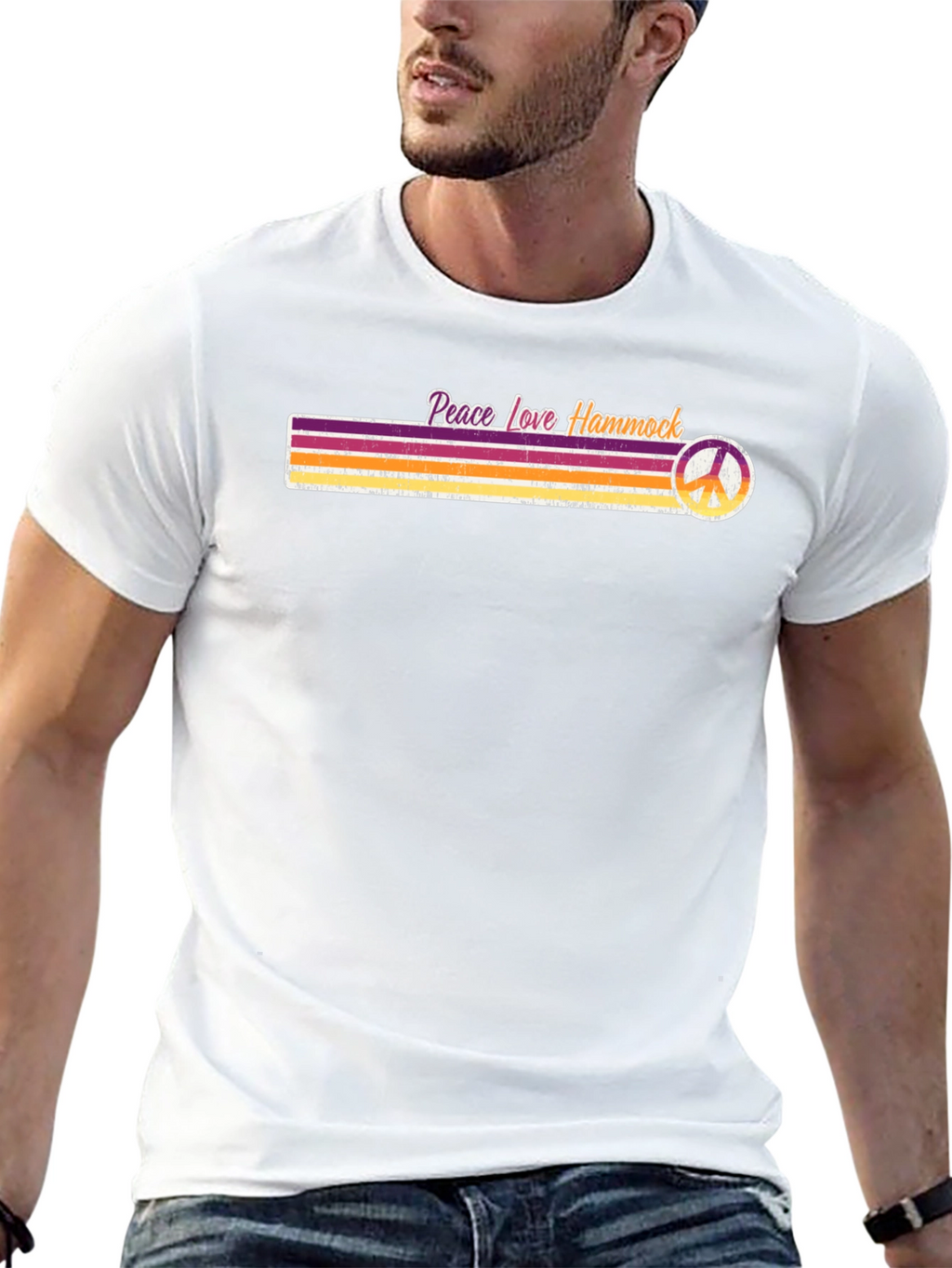 Peace Love Hammock T-Shirt - Retro Style