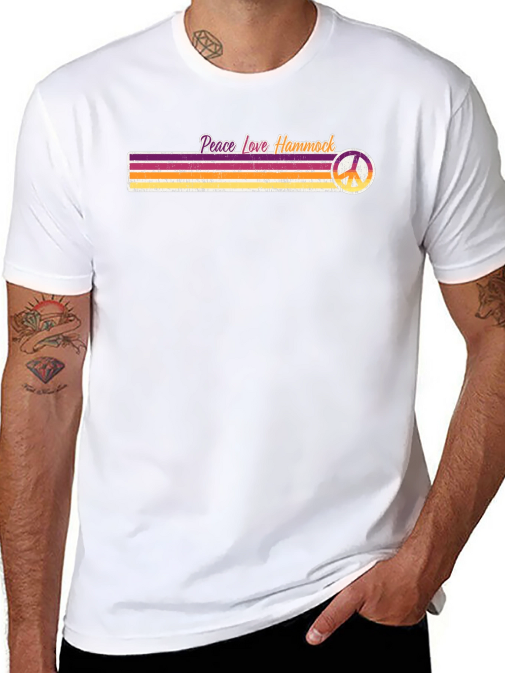 Peace Love Hammock T-Shirt - Retro Style