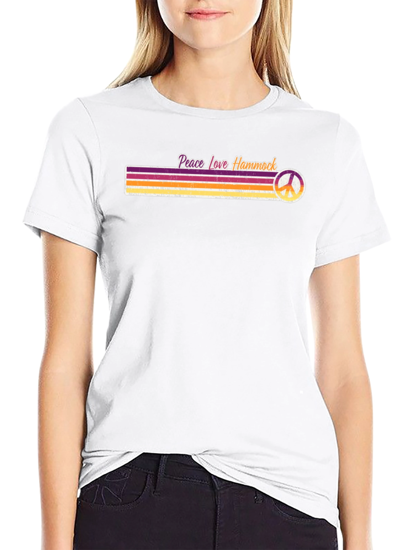 Peace Love Hammock T-Shirt - Retro Style