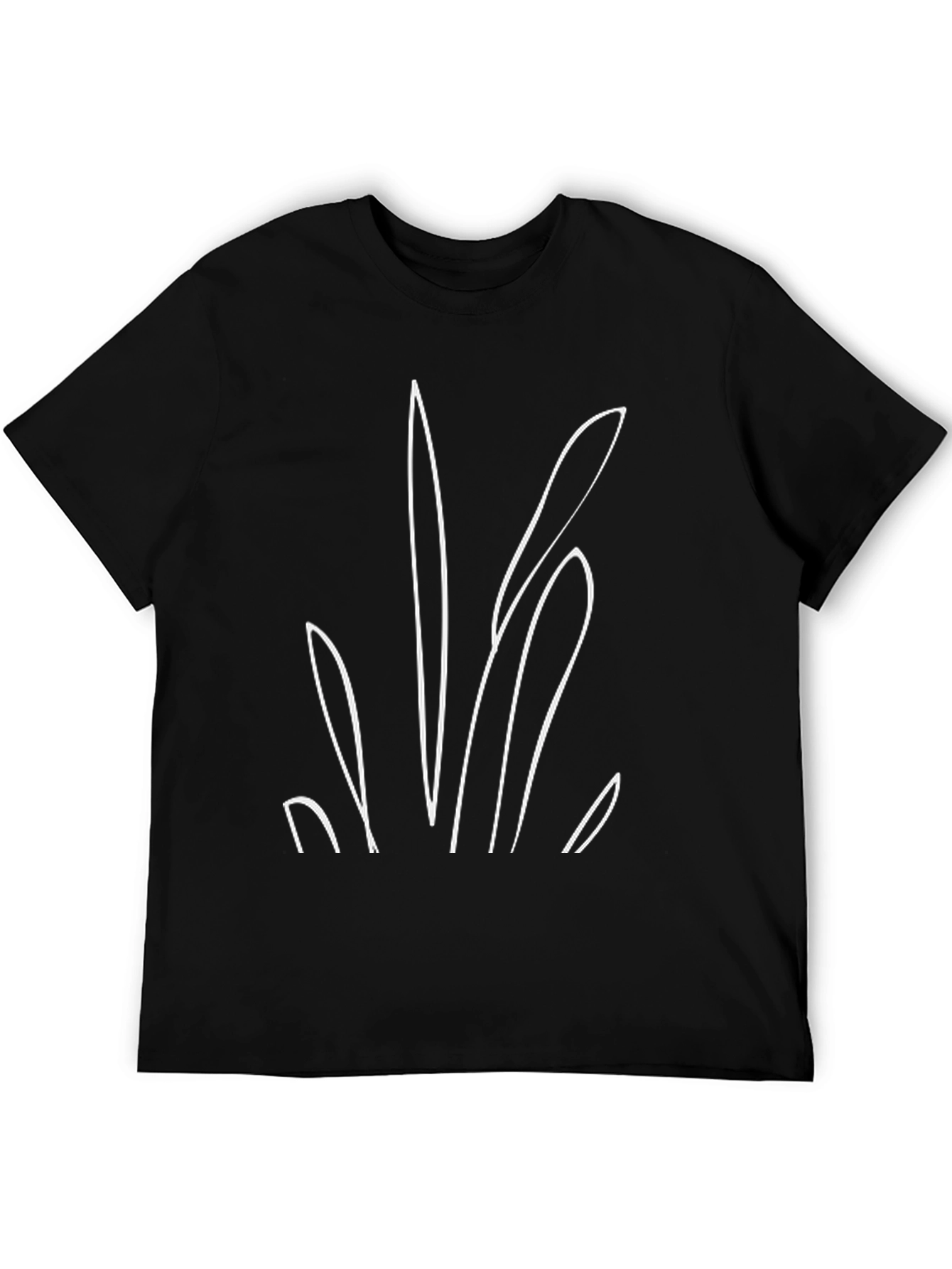 Minimalist Line Art Black T-Shirt