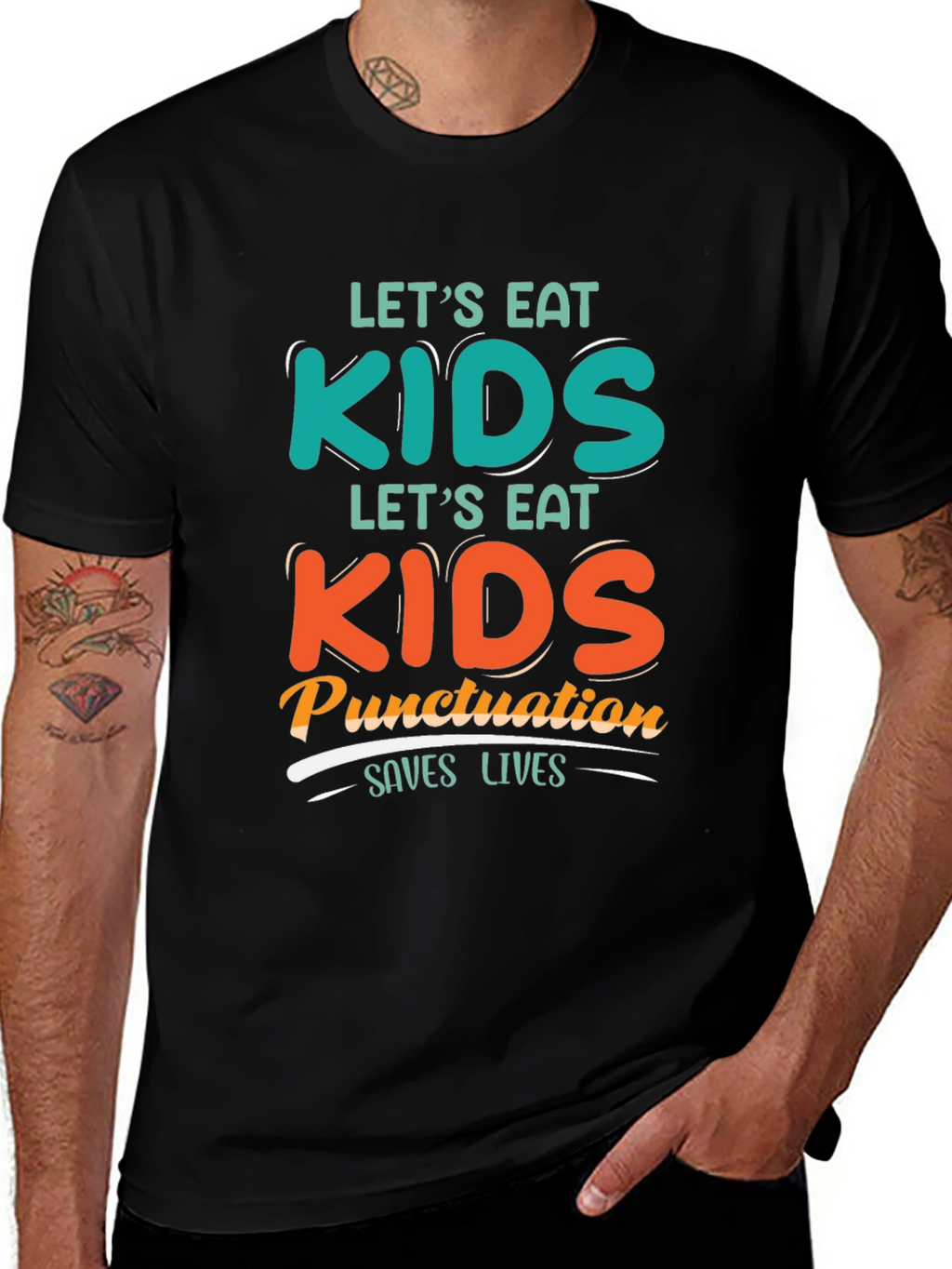 Eat Kids Punctuation Saves Lives Graphic Tee