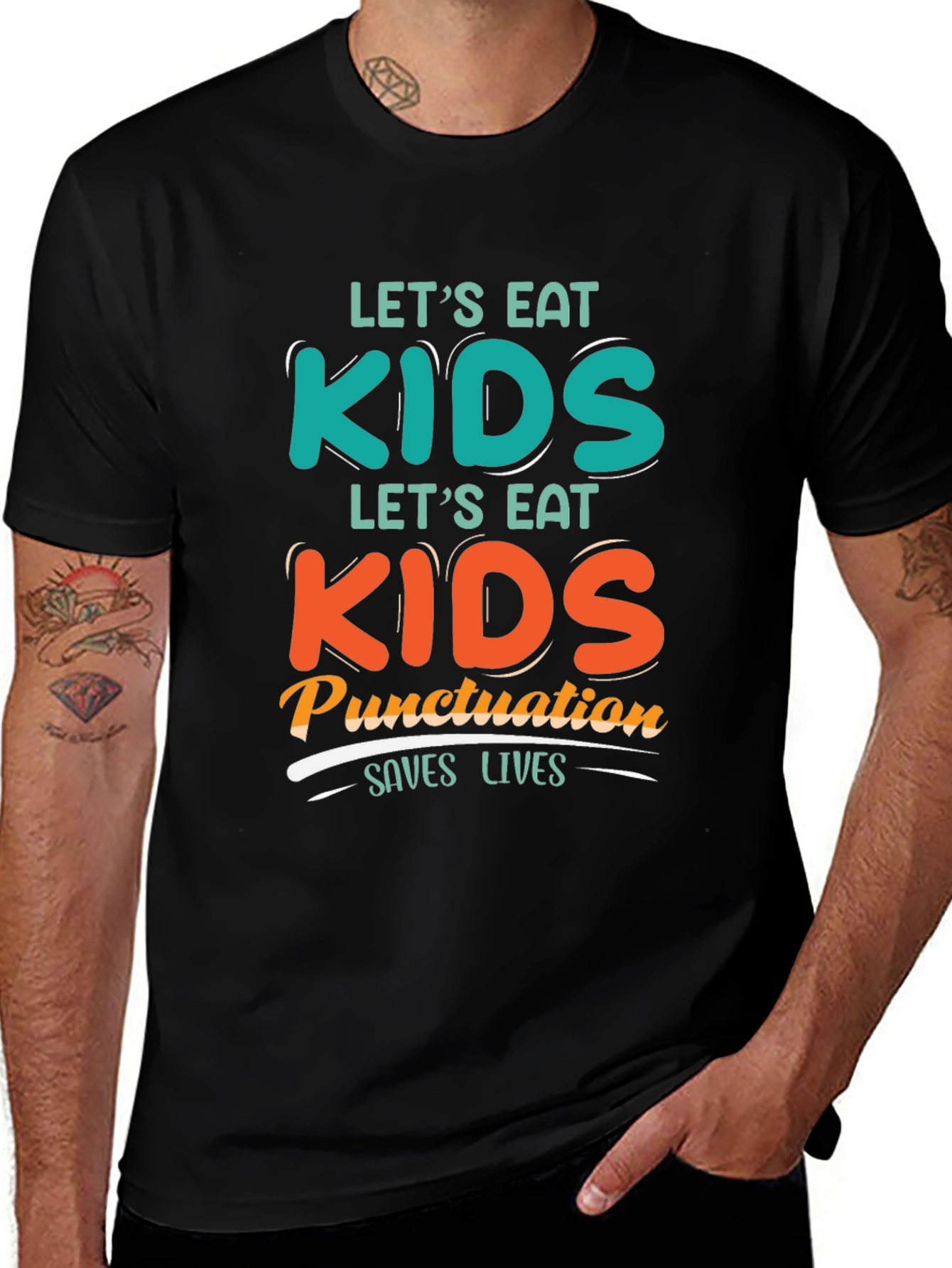 Eat Kids Punctuation Saves Lives Graphic Tee