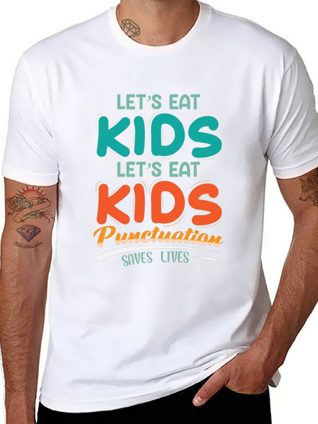 Eat Kids Punctuation Saves Lives Graphic Tee