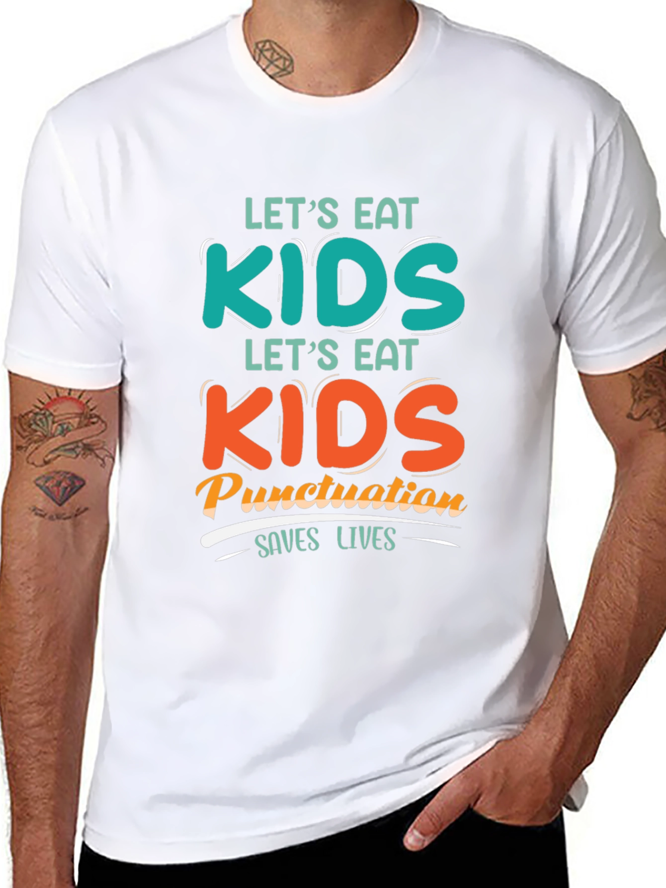 Eat Kids Punctuation Saves Lives Graphic Tee