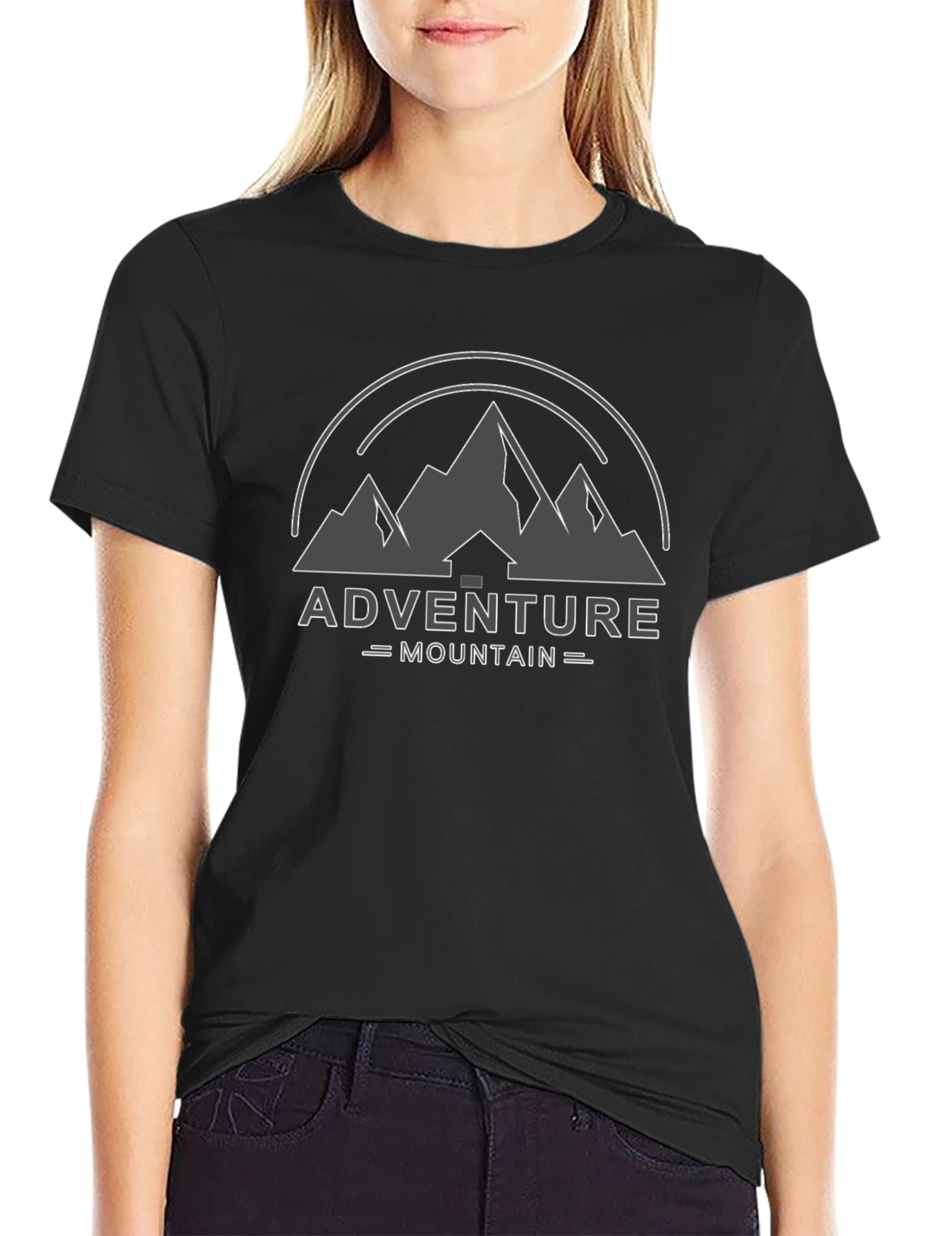 Adventure Mountain Graphic Tee - Stylish Black T-Shirt