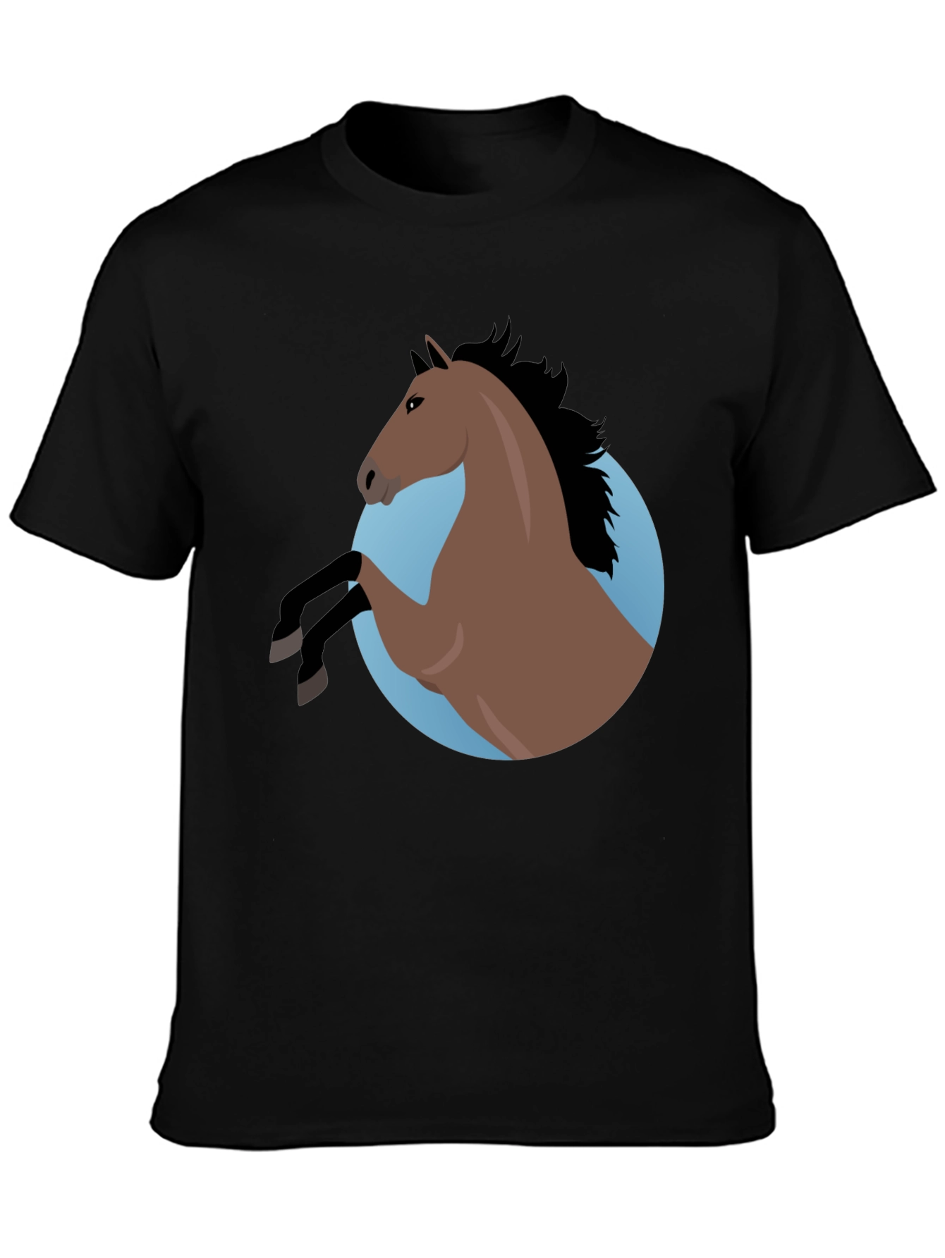 Horse Graphic Tee - Stylish Mens Black T-Shirt