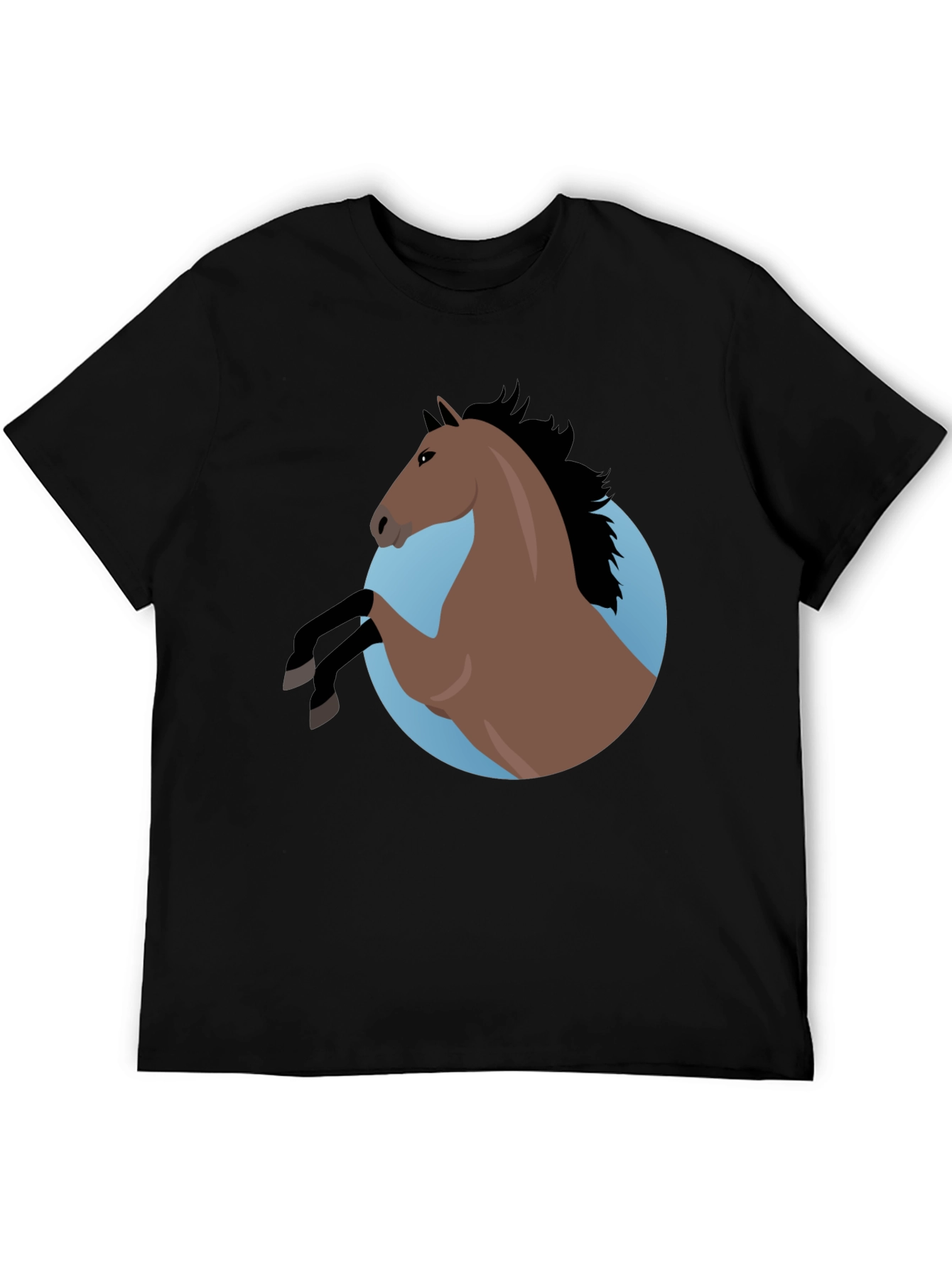 Horse Graphic Tee - Stylish Mens Black T-Shirt