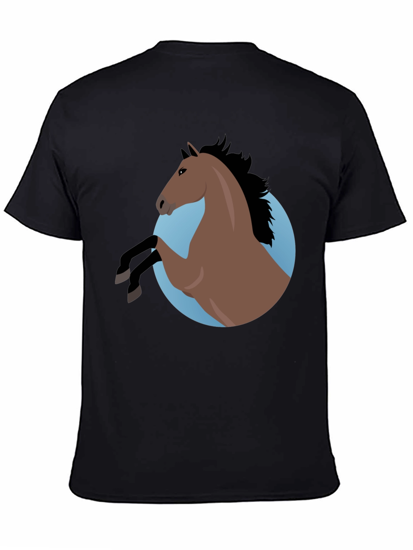 Horse Graphic Tee - Stylish Mens Black T-Shirt